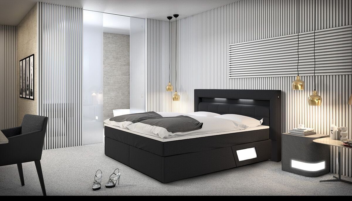 Boxspringbett LUXANE, in grau