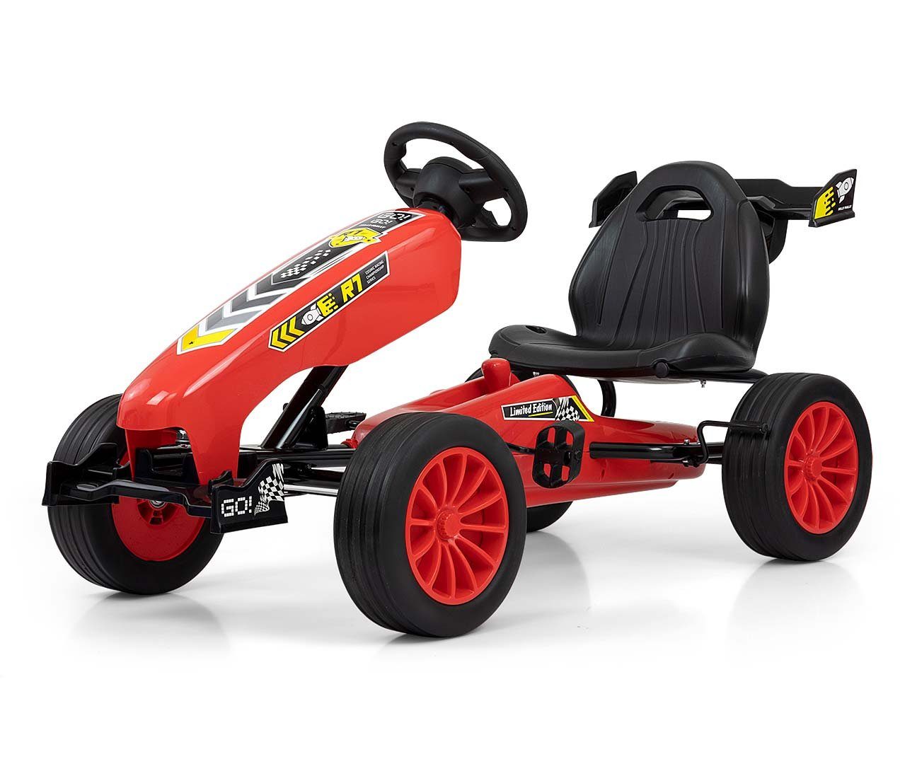 vidaXL Pedal Go-Kart mit Luftreifen Schwarz