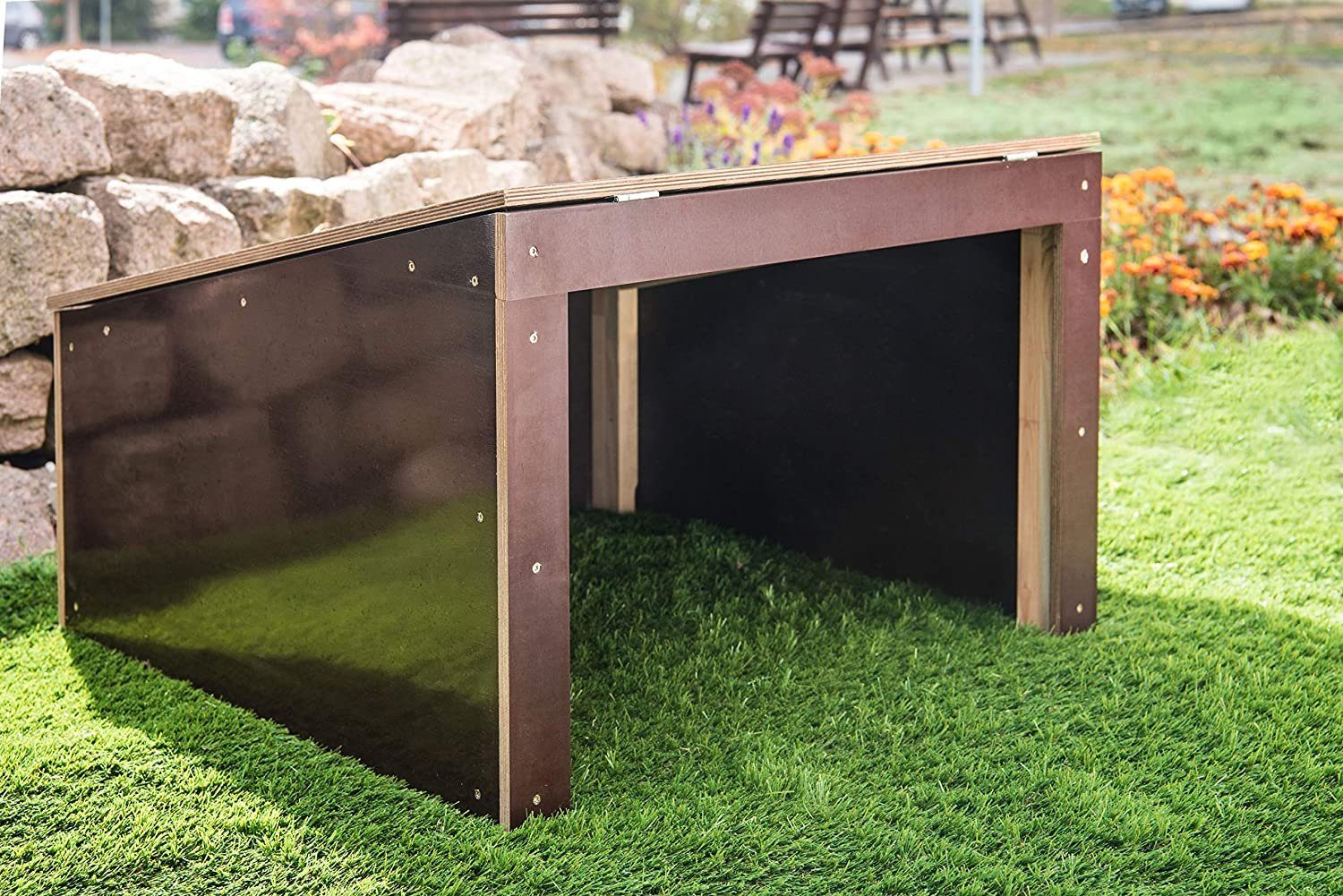 wortek Mähroboter-Garage 67x67x42 cm, fertig montierter Carport