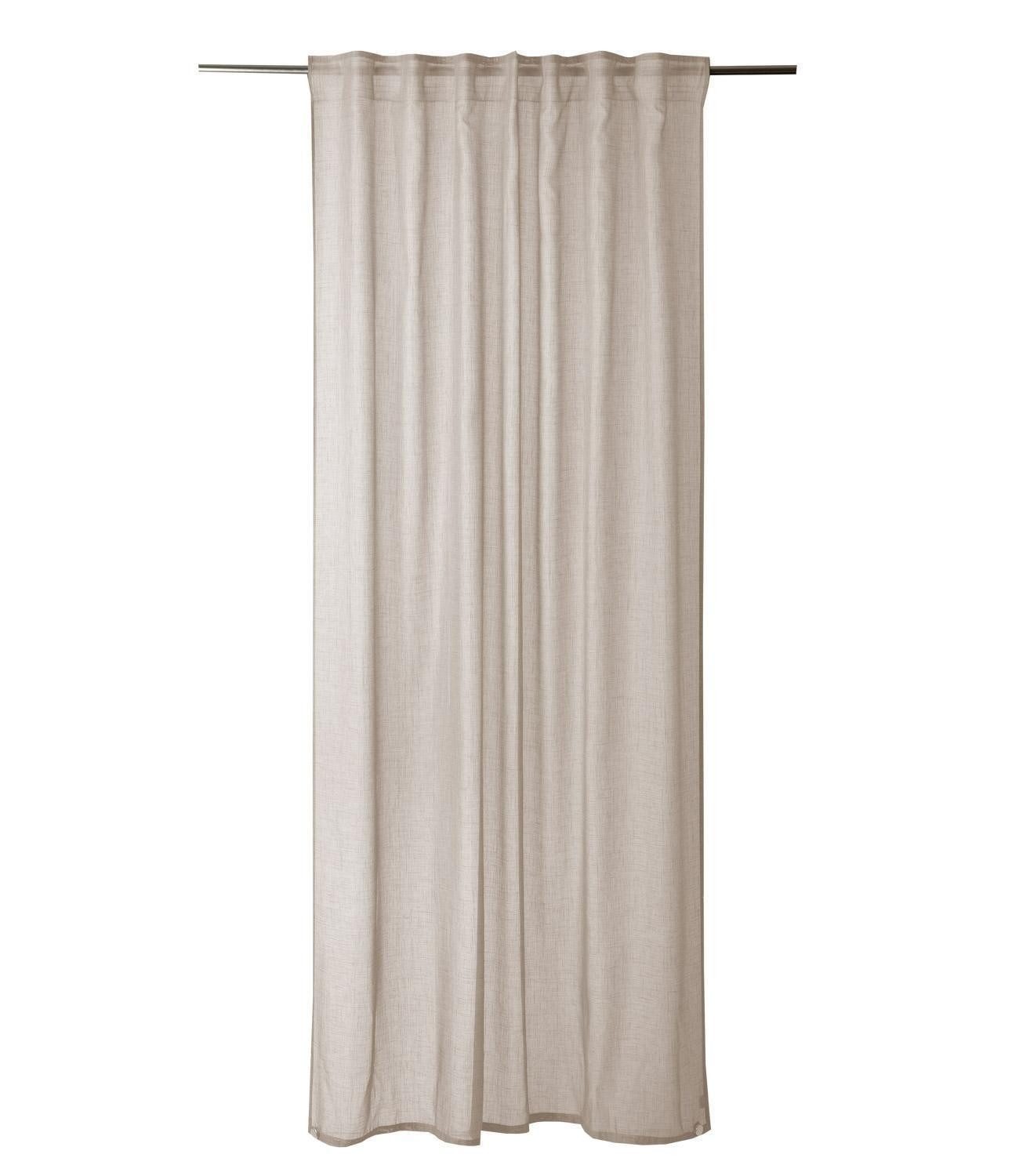 Home4You Vorhang, 140 x 245 cm, Greige, Unifarben, (1 St), verdeckte Schlaufen, halbtransparent, Polyester