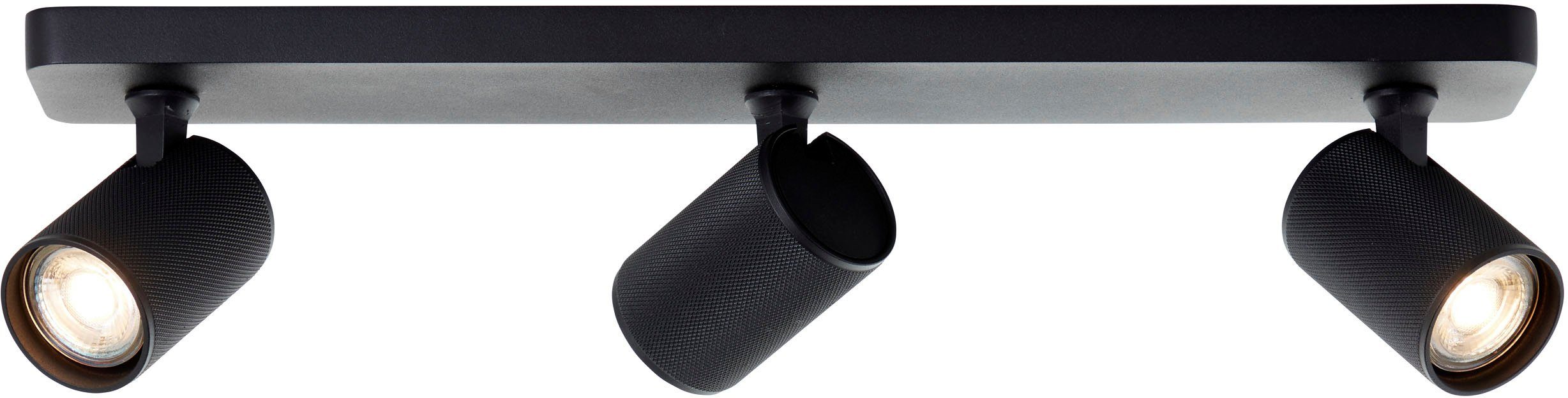 Brilliant Deckenstrahler Marty, LED wechselbar, Warmweiß, Spotbalken schwenkbar, 12x53x9 cm, GU10, 345lm, 3000K, Metall, schwarz