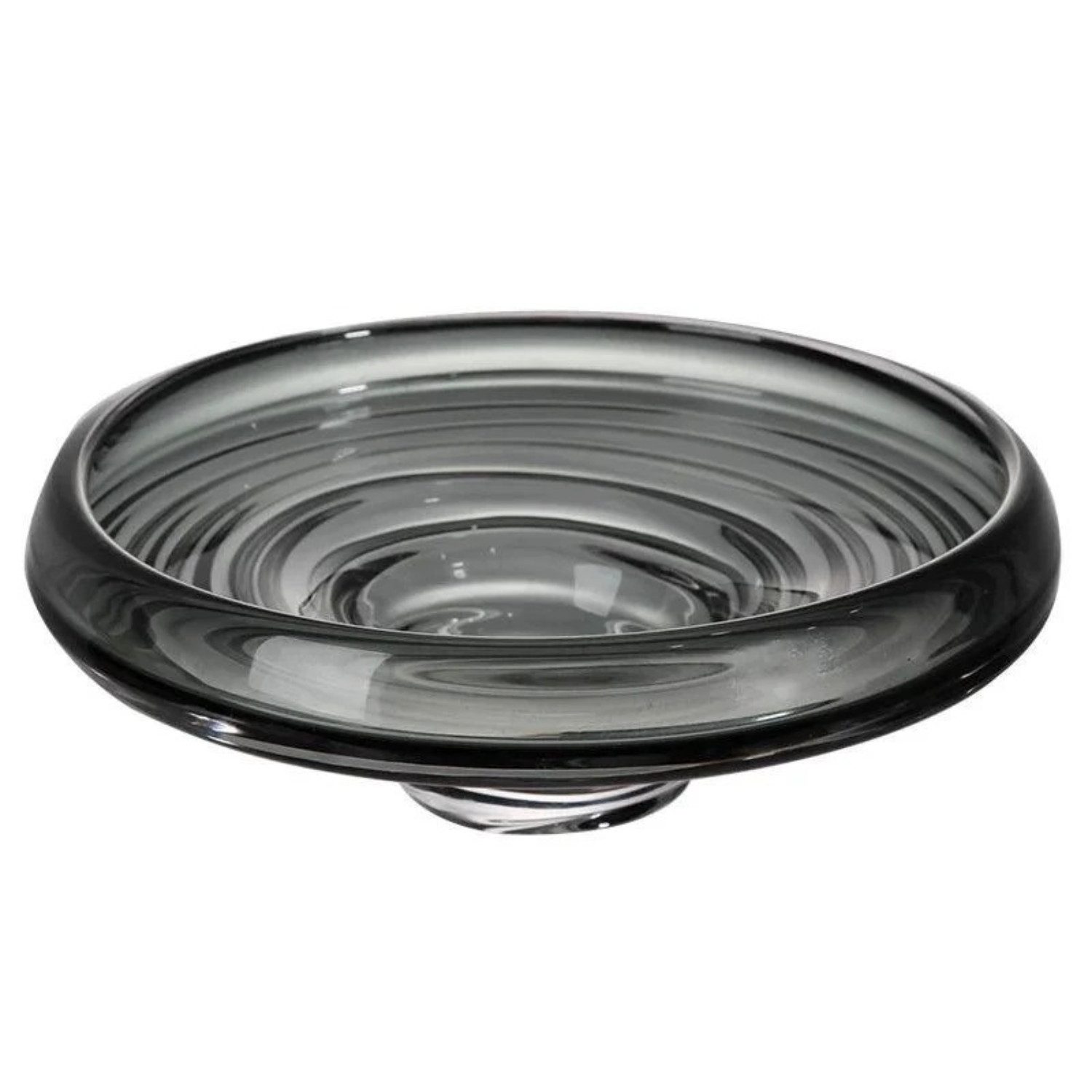 Quality Elegance Deko-Glas Dekorative Graue Glas-Schale