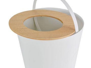 Yamazaki Papierkorb Rin, Mülleimer, klein und minimalistisch, modern, rund, nur 28cm hoch