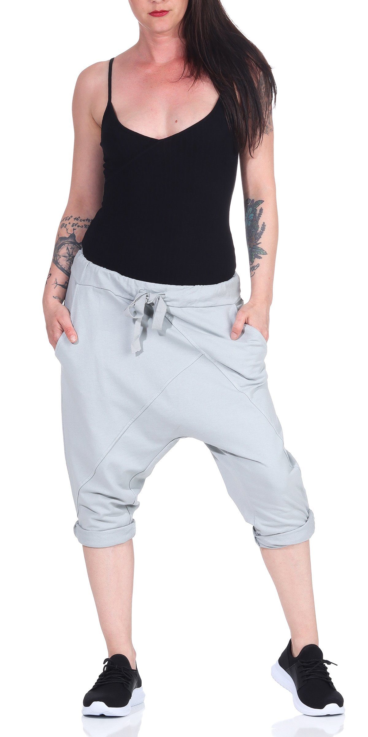 CLEO STYLE Jogginghose Bermuda 107 Hellgrau günstig online kaufen