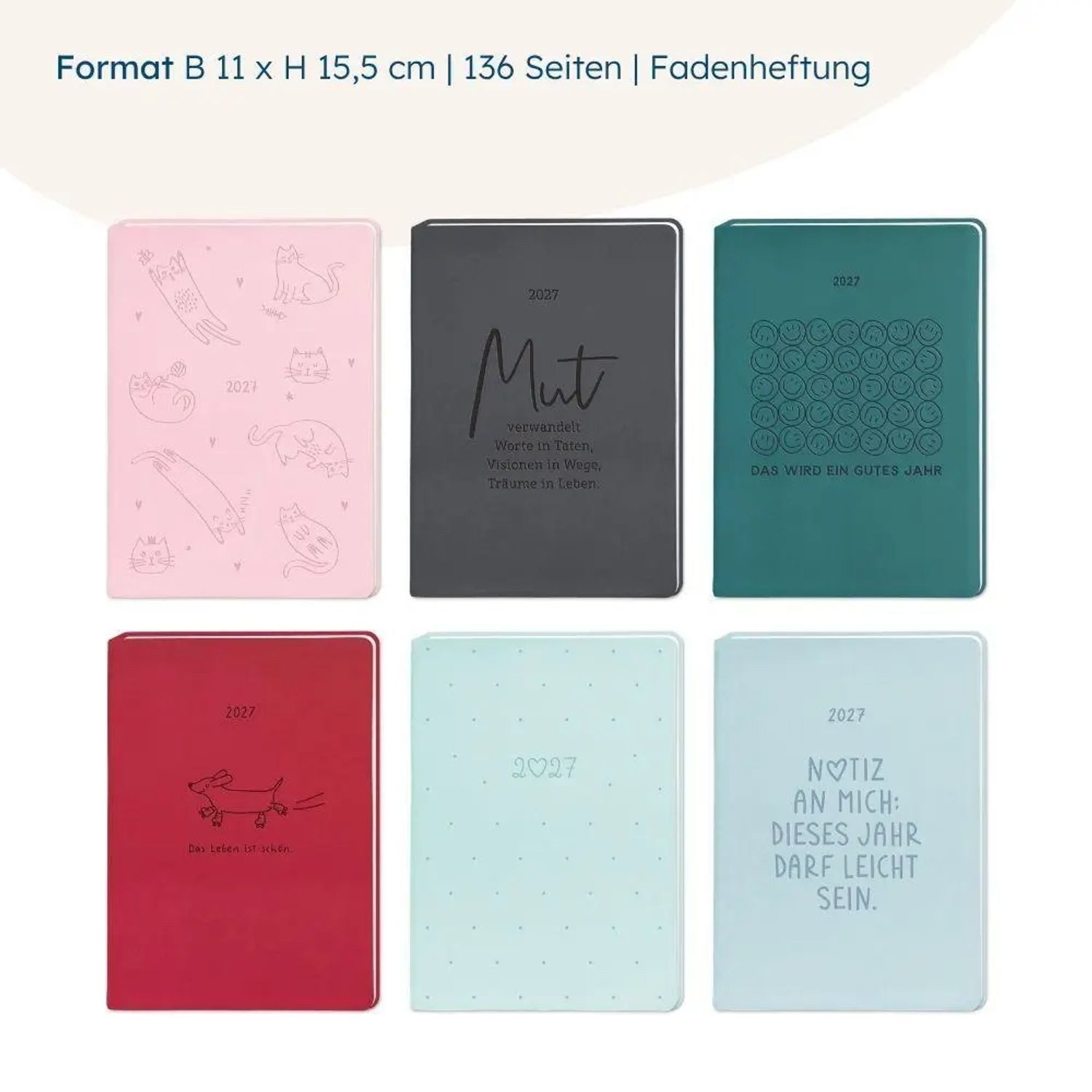 Grafik Werkstatt Taschenkalender Terminplaner Lederlook 2027 Taupe
