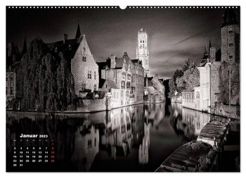 CALVENDO Wandkalender Brügge – Zeitreise ins Mittelalter (Premium, hochwertiger DIN A2 Wandkalender 2023, Kunstdruck in Hochglanz)