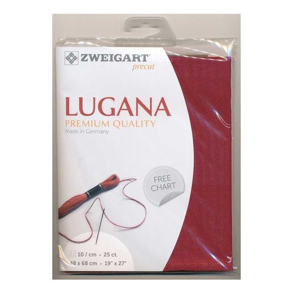 Zweigart Kreativset Zählstoff LUGANA Zweigart Precute 25 ct. 3835 Farbe 906 bordeauxrot, (embroidery kit by Marussia)