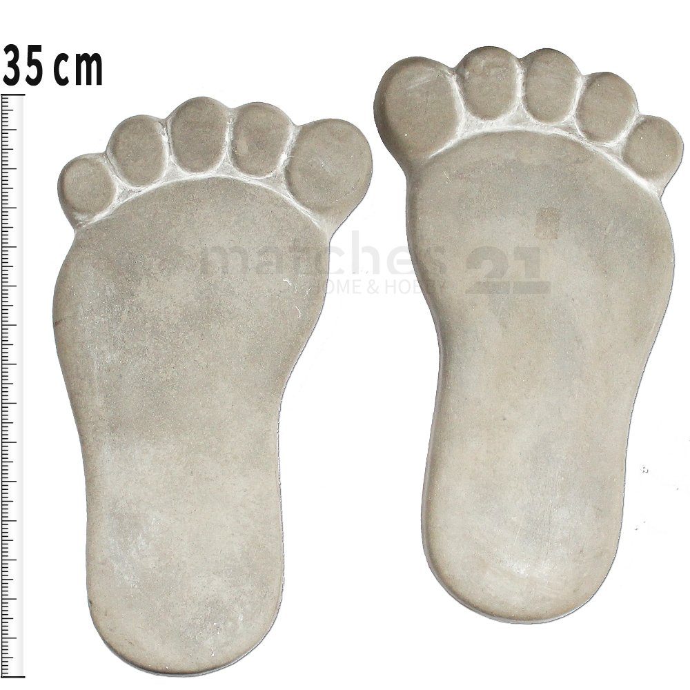 matches21 HOME & HOBBY Trittsteine XXL Garten Trittsteine große Füße 1 Paar, 20x35 cm, Widerstandsfähig