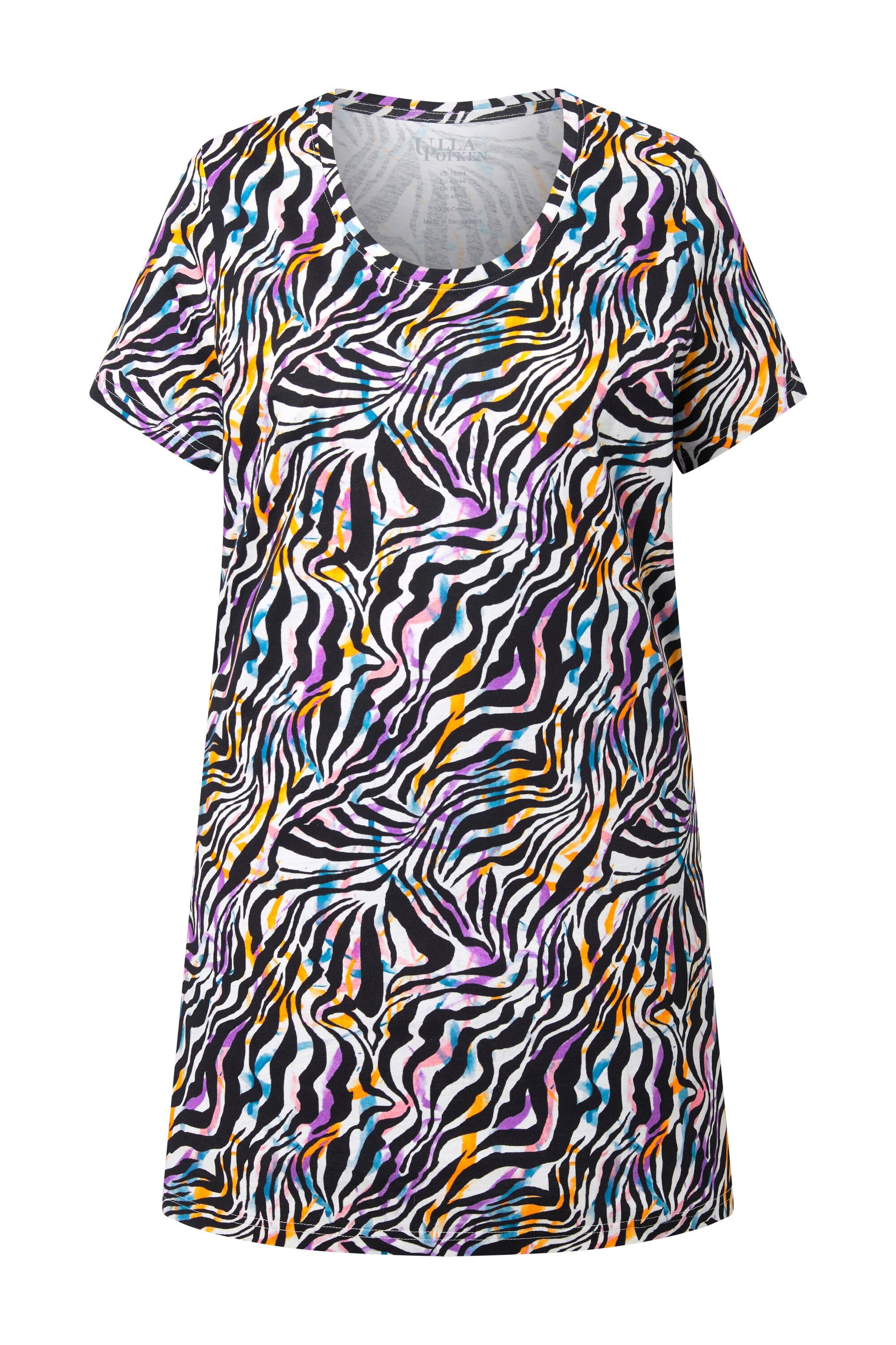 Ulla Popken Longshirt Longshirt Animal-Muster Rundhalsausschnitt Halbarm günstig online kaufen