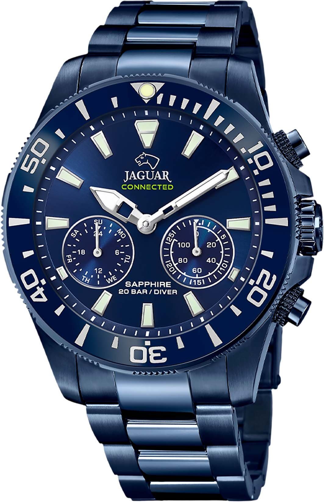 Jaguar Chronograph Connected, J930/1, (Set, 3-tlg., mit Wechselband und Werkzeug), mit smarten Zusatzfunktionen, ideal auch als Geschenk | Quarzuhren