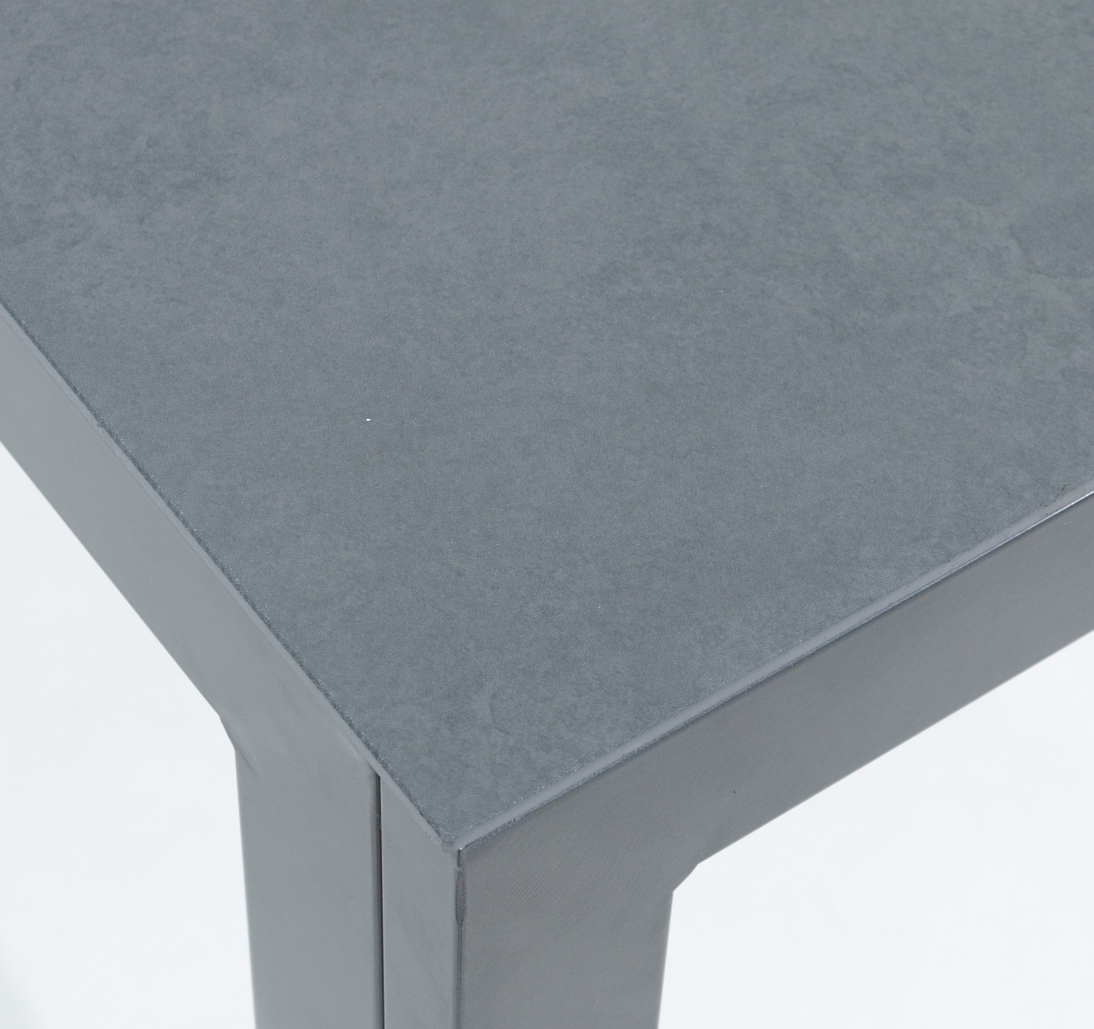 MANDALIKA Garden Gartentisch Dining Tisch Luna 80x80x74 cm Dekorglas Steinoptik