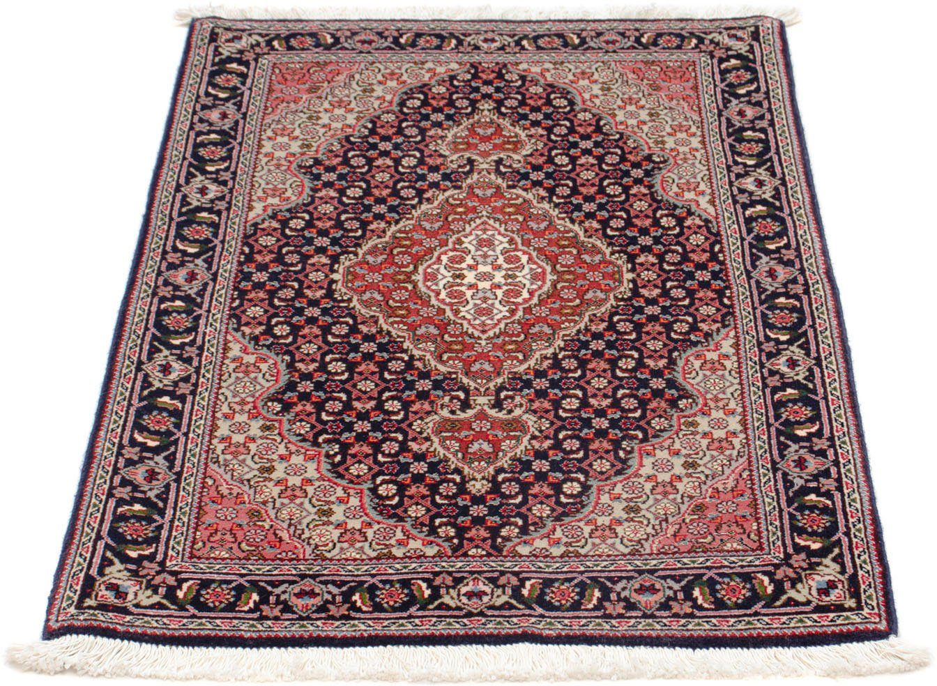 Wollteppich Täbriz - 50 Raj Medaillon Blu scuro 90 x 63 cm, morgenland, rechteckig, Höhe: 8 mm, Handgeknüpft