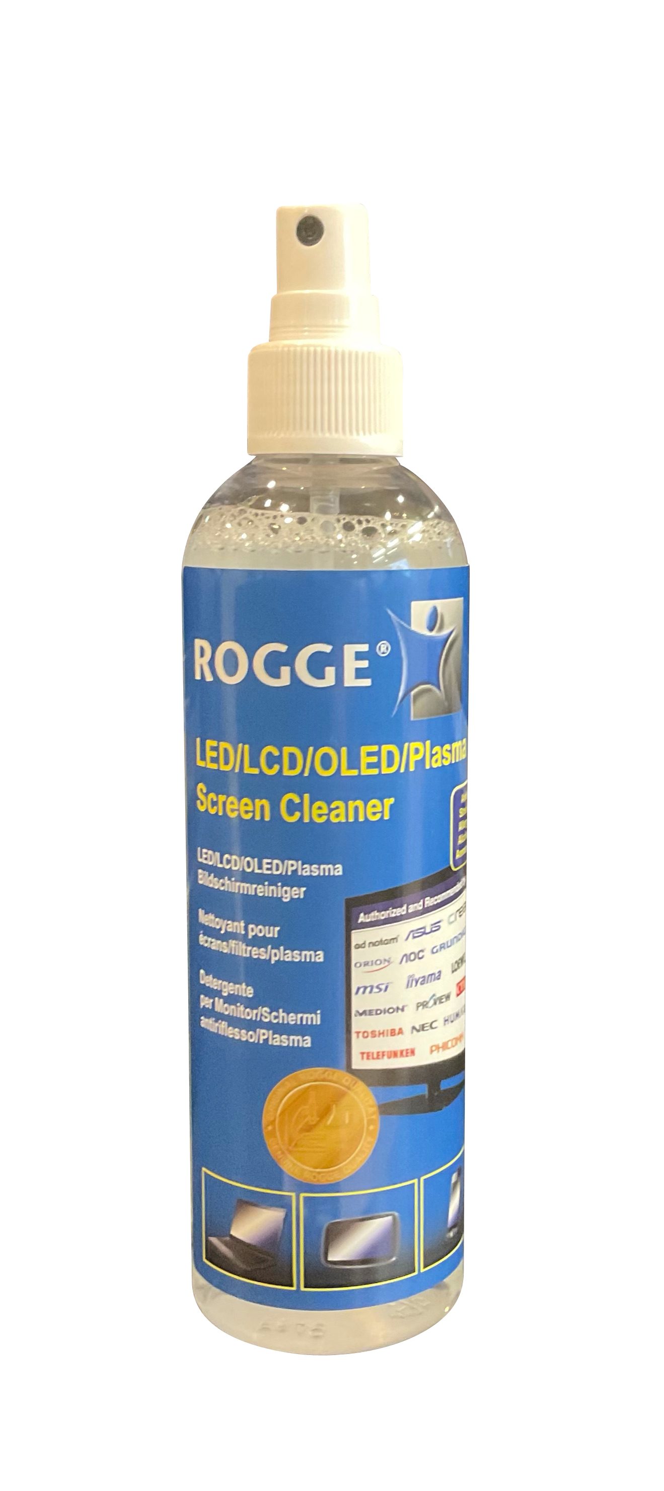 inkl. Rogge 250ml Bildschirmreiniger (2-St) Flüssigreiniger clear - Microfasertuch ROGGE DUO-Clean
