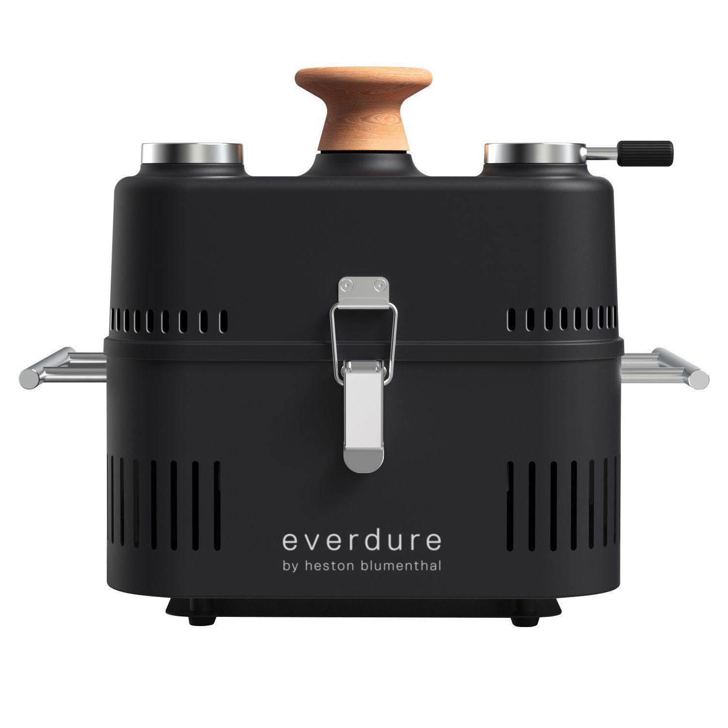 Camping-Gasgrill Everdure CUBE 360 tragbarer Holzkohlegrill mit Deckel All Black