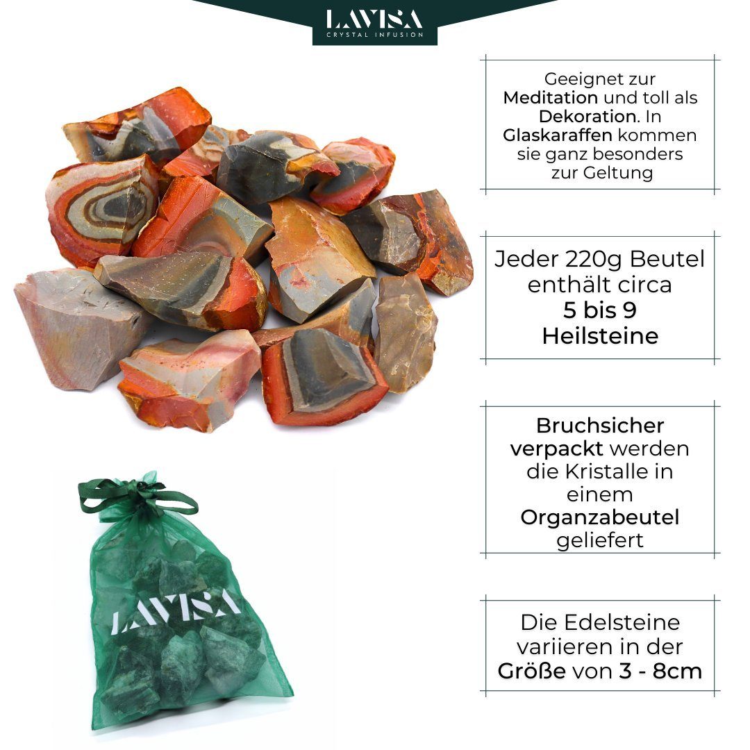 LAVISA Edelstein echte Edelsteine, Polychrom Dekosteine, Mineralien Kristalle, Jaspis Natursteine