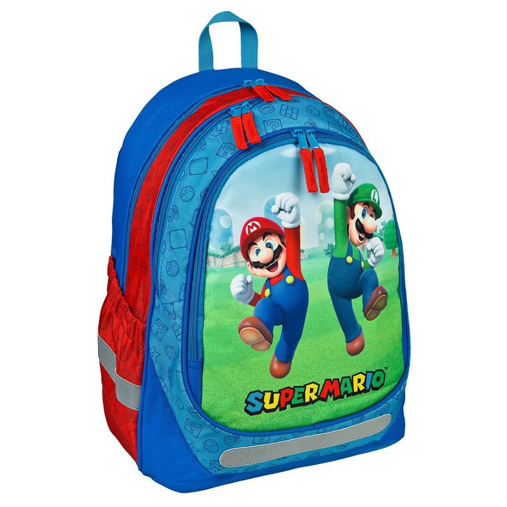 Kids Licensing Kinderrucksack Super Mario Luigi Jungen Rucksack Backpack Schultasche Gr. 44x34x15 cm