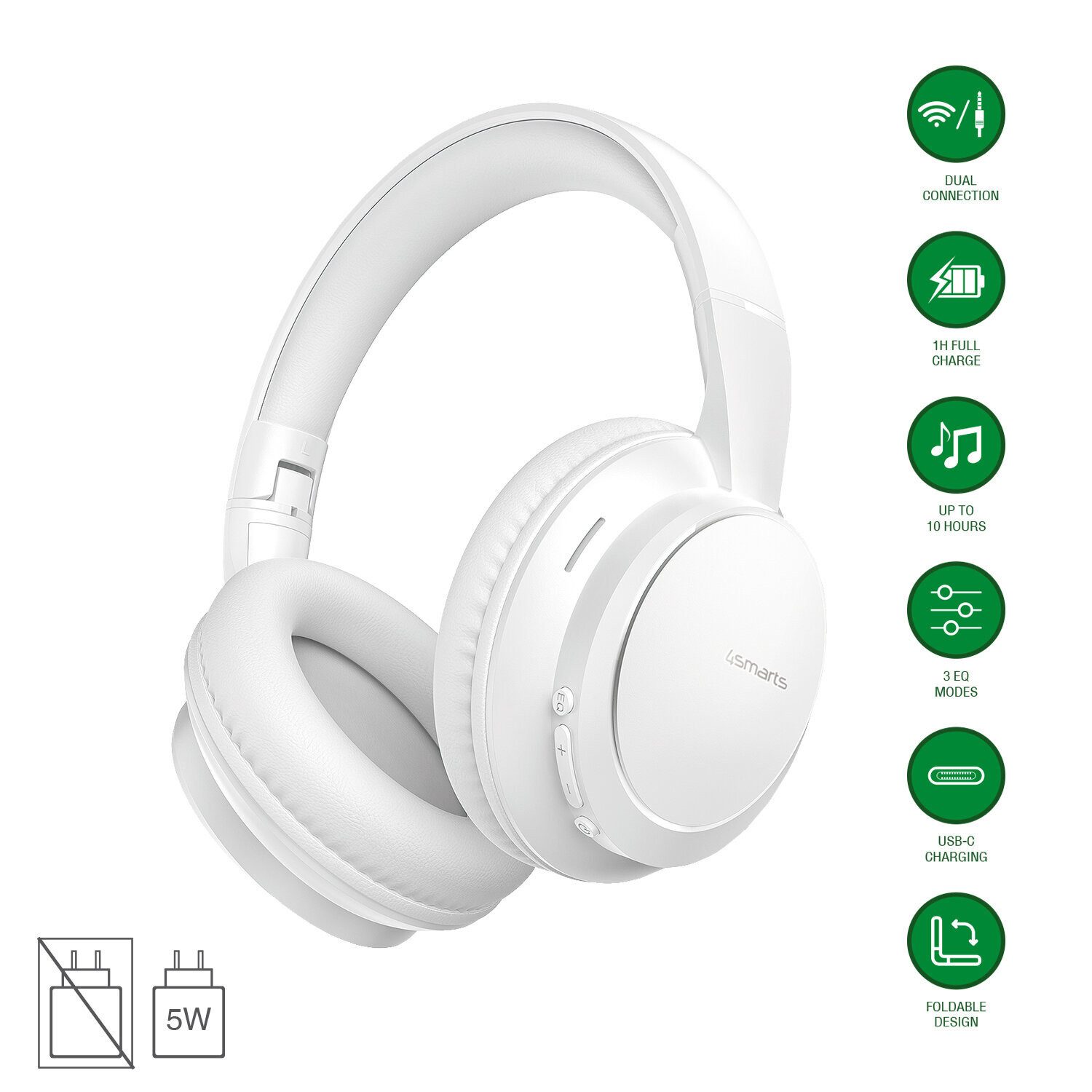 4smarts Over-Ear Wireless Kopfhörer SkyBuds Wave Over-Ear-Kopfhörer