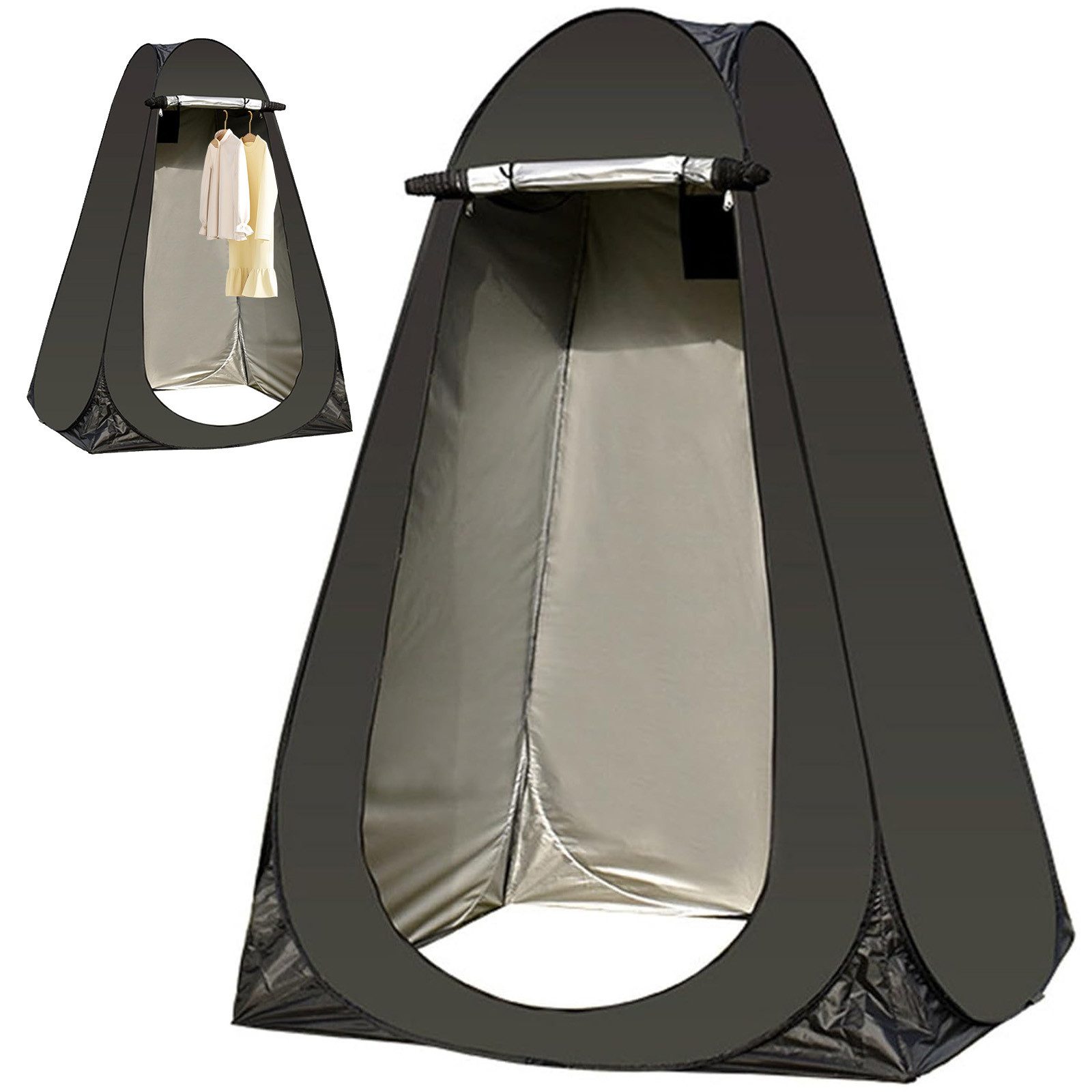OKWISH Faltzelt Wurfzelt Tragbares Duschezelt Wasserdicht Strandzelt, (120 x 120 x 190 cm Privatsphäre Toilette Umkleidekabine Lagerzelt, UV-Schutz Mobile Outdoor WC Zelt mit rollbare Reißverschlusstür), mit Tragetasche für Strand Angeln Wandern Baden Dressing Outdoor