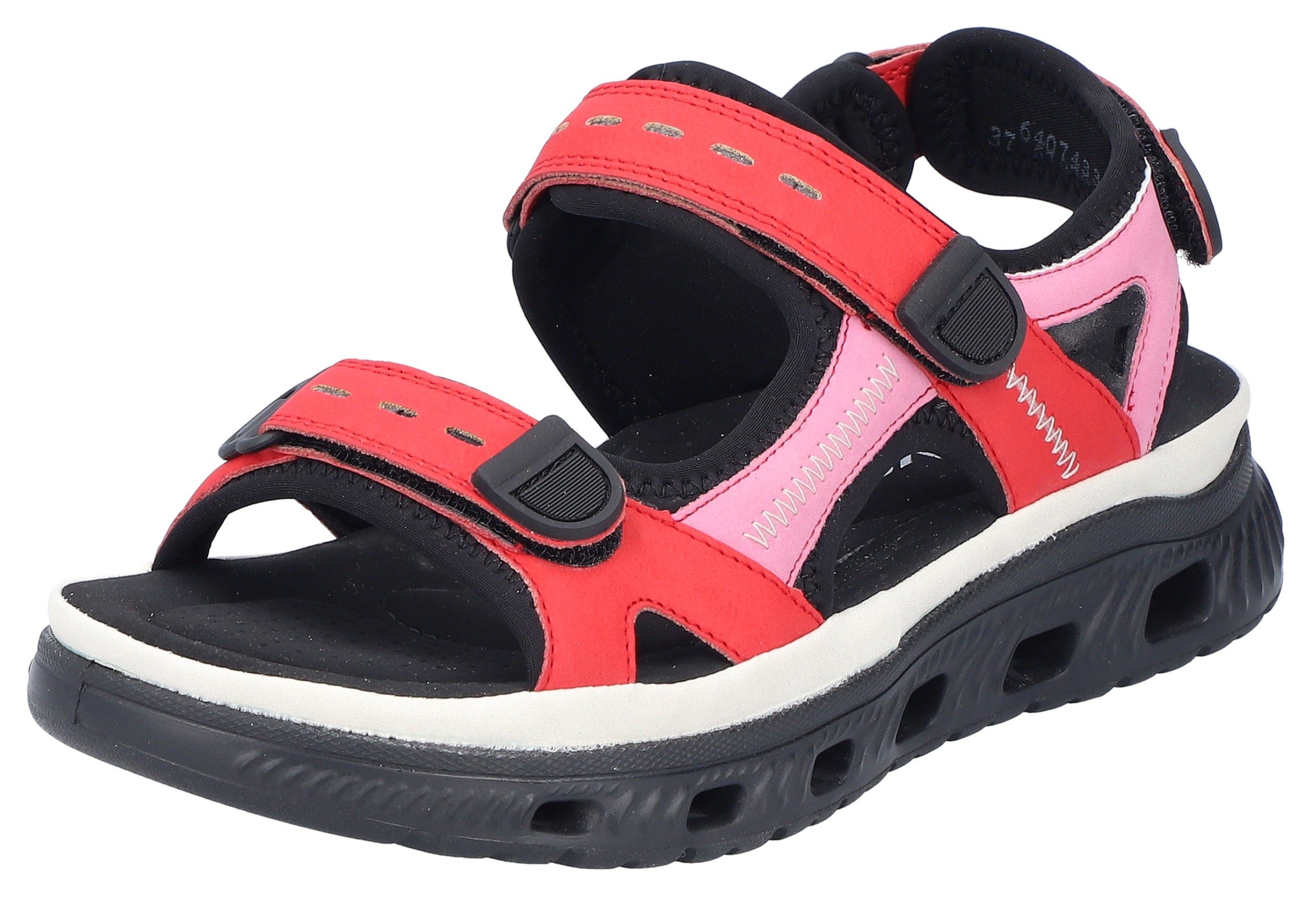 Rieker Sandale, Sommerschuh, Sandalette, Plateauabsatz, mit Klettriemchen