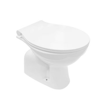 Belvit Tiefspül-WC AQ-8001+AL0401+BV-AP1001, Stehend, Abgang senkrecht, Toilette Abfluss Boden Stand-WC + Aufputzspülkasten + SoftClose