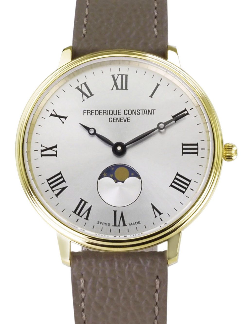 Frederique Constant Schweizer Uhr Herren Uhr Classic 40 mm Ø Moonphase FC-206RS3S5, mit Mondphasenanzeige