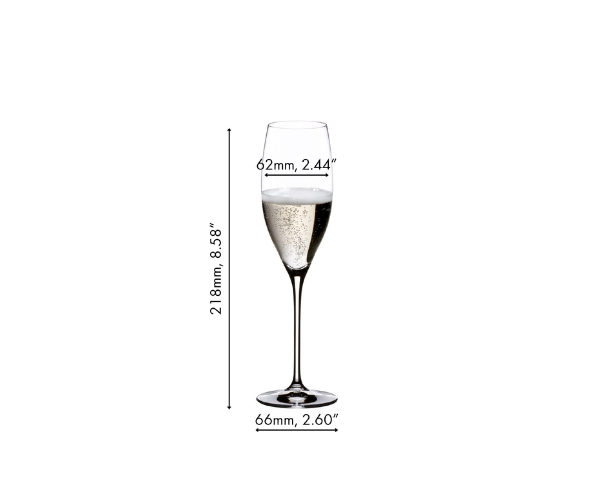 RIEDEL THE WINE GLASS COMPANY Champagnerglas RIEDEL Champagnerglas Vinum Cuvée Prestige Kauf 4 Zahl 3, Kristallglas