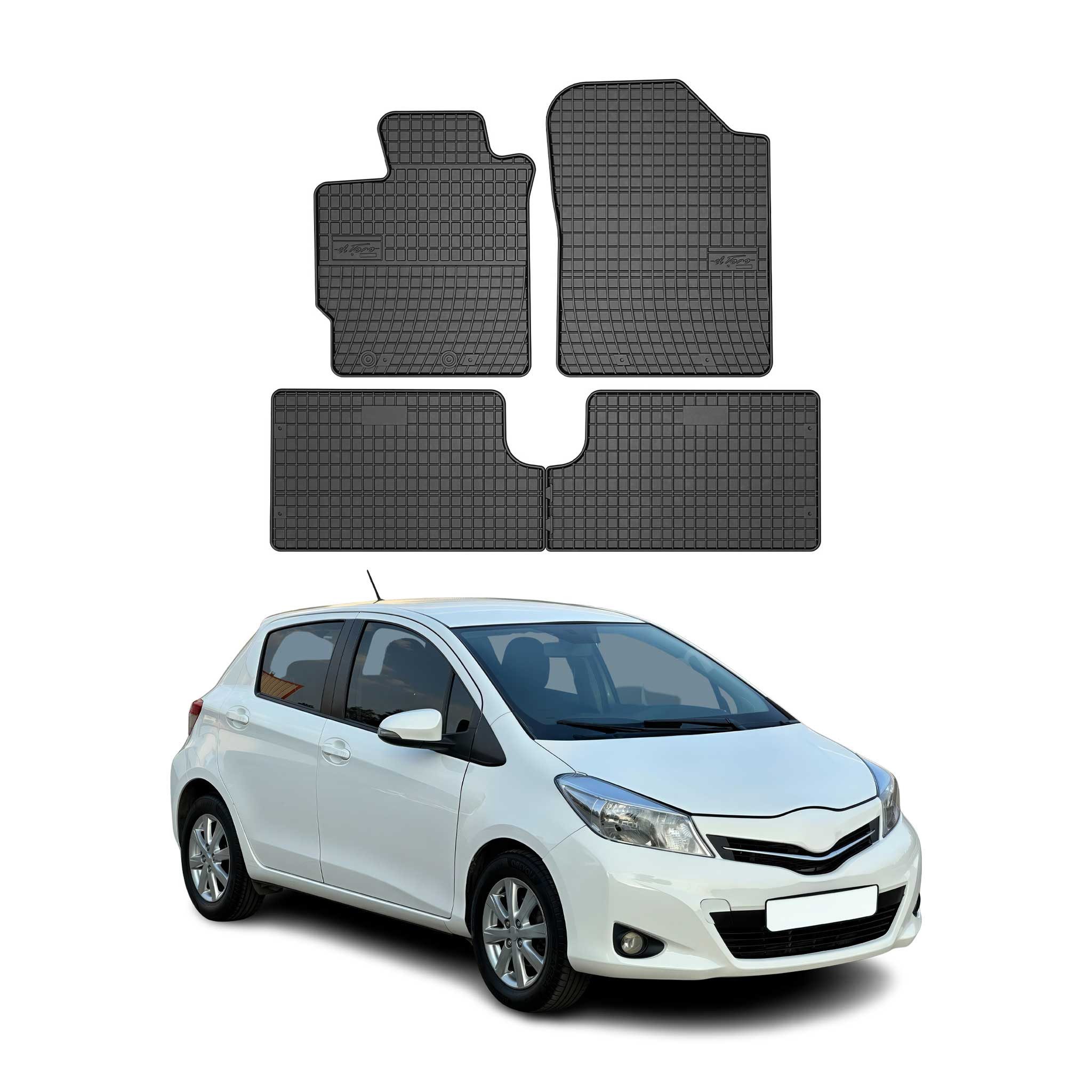 Auto-Fußmatten für Toyota Yaris 2011-2019 Gummimatten Schwarz 4 tlg