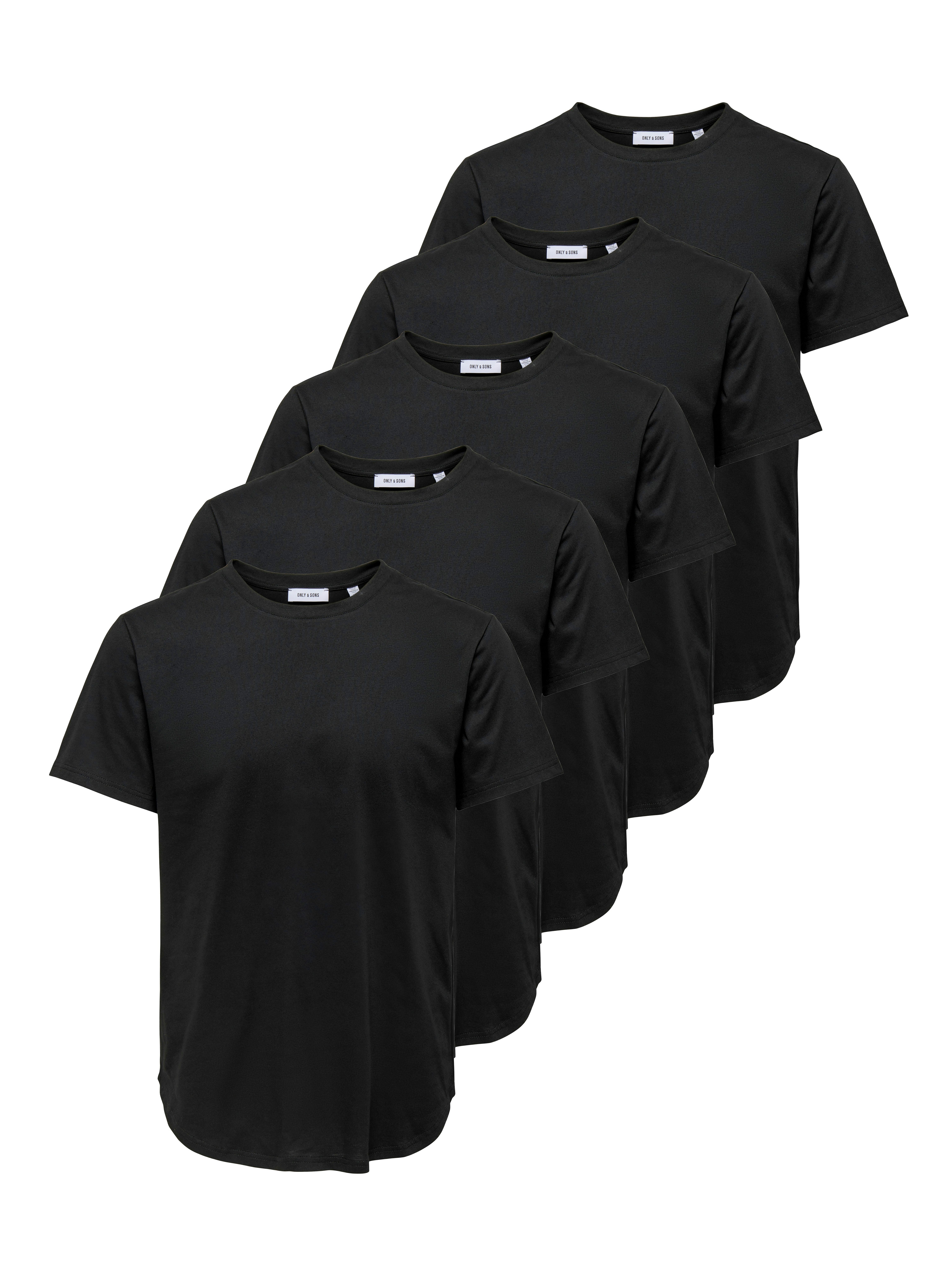 ONLY & SONS Rundhalsshirt ONSJEFF LONGY SS TEE 5-PACK OTL (Packung, 5-tlg) günstig online kaufen
