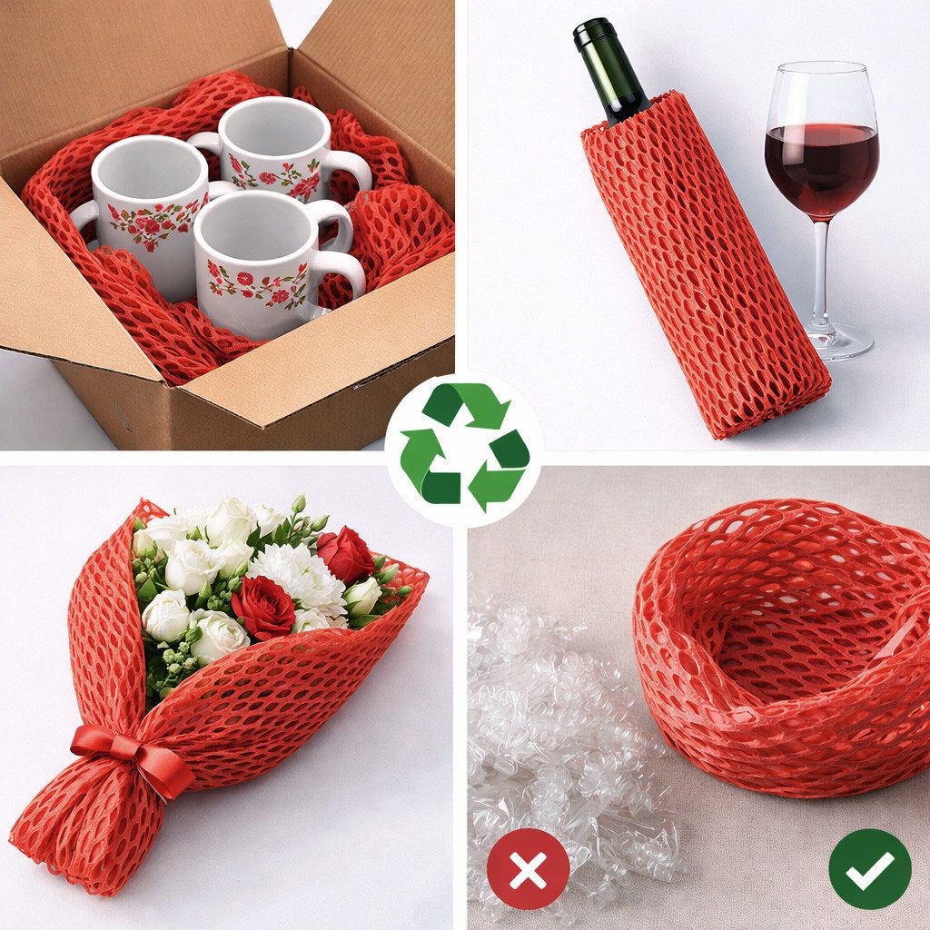 Creativery Packpapier, Wabenpapier 50cm x 25m Rolle für Verpackung & Polsterung Rot