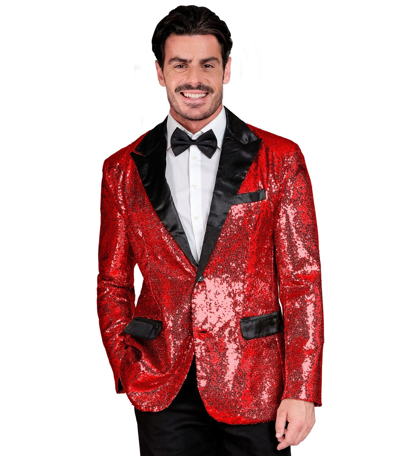 Kostüm Pailletten Jackett 'Glitter' für Herren, Rot