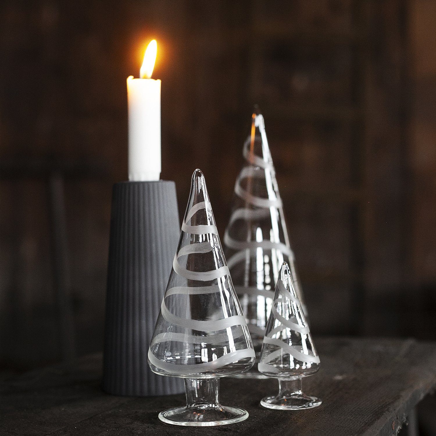 Scandinavia cm, Glas "Granbo", Tannenbaum Storefactory (HxB) milchig / 10x5 Weihnachtsfigur klar