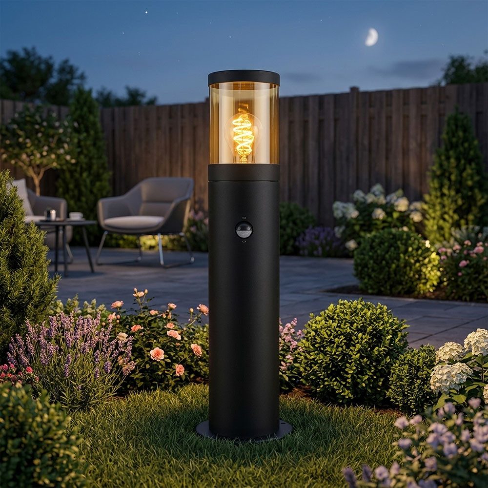 GLOBO LIGHTING Außen-Stehlampe, Leuchtmittel inklusive, Warmweiß, LED Sockelleuchte Außen Stehlampe Bewegungsmelder Garten Wegeleuchte