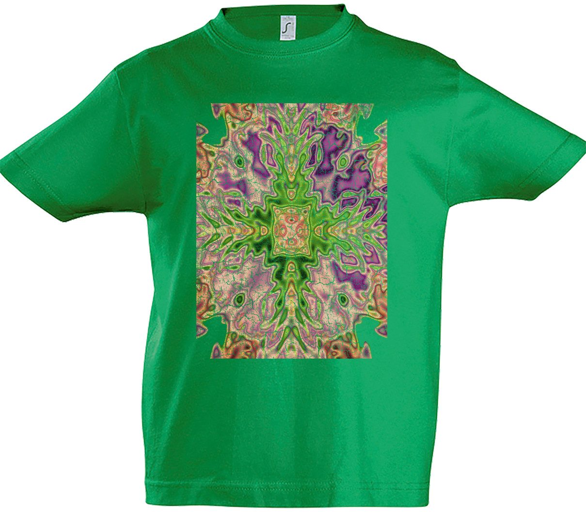 Print-Shirt Kaleidoscope Cross Kinder T-Shirt Crystal Kaleidoskop Psychedelic Art