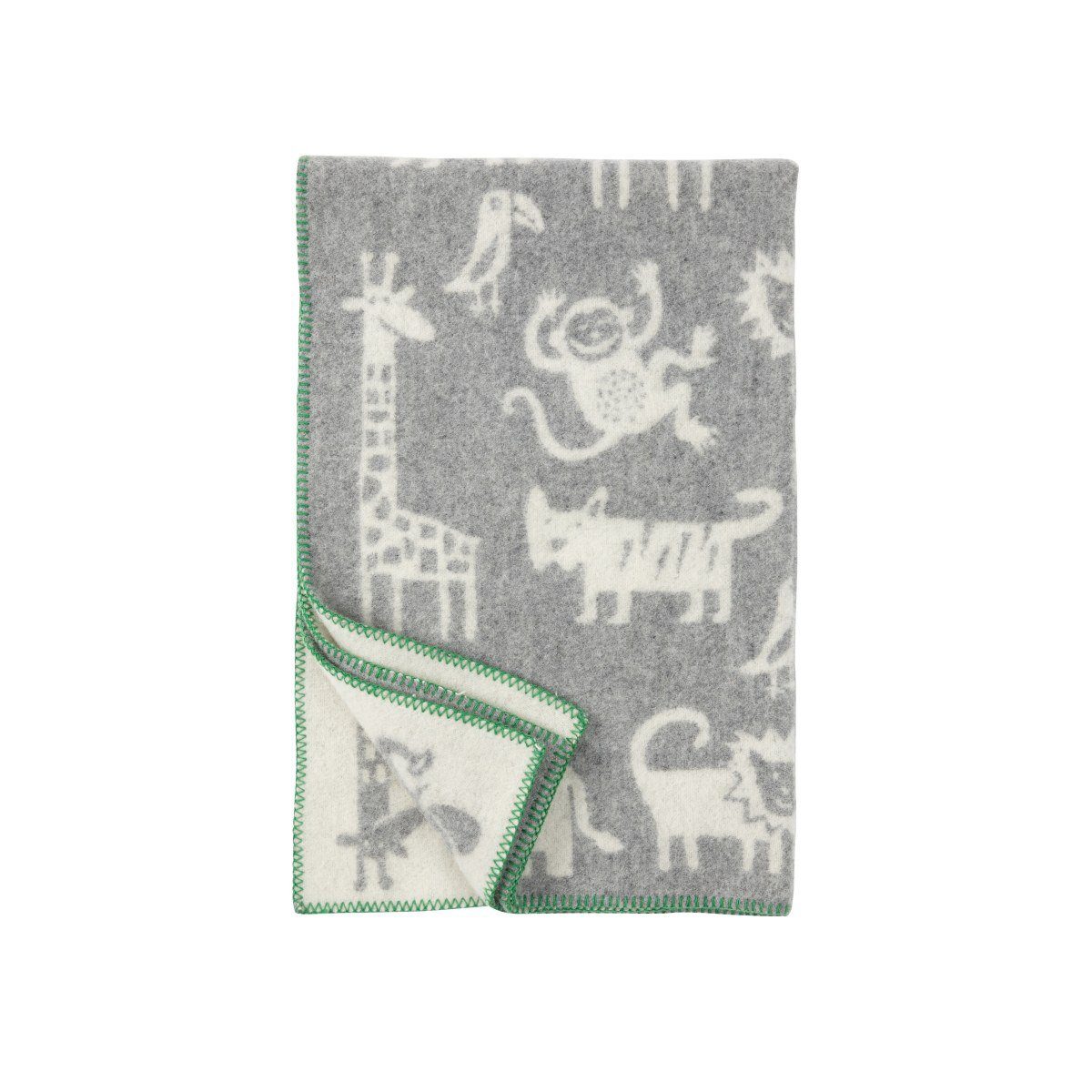 Babydecke Baby Wolldecke Dschungel 90x130 cm Kuscheldecke, Klippan Yllefabrik