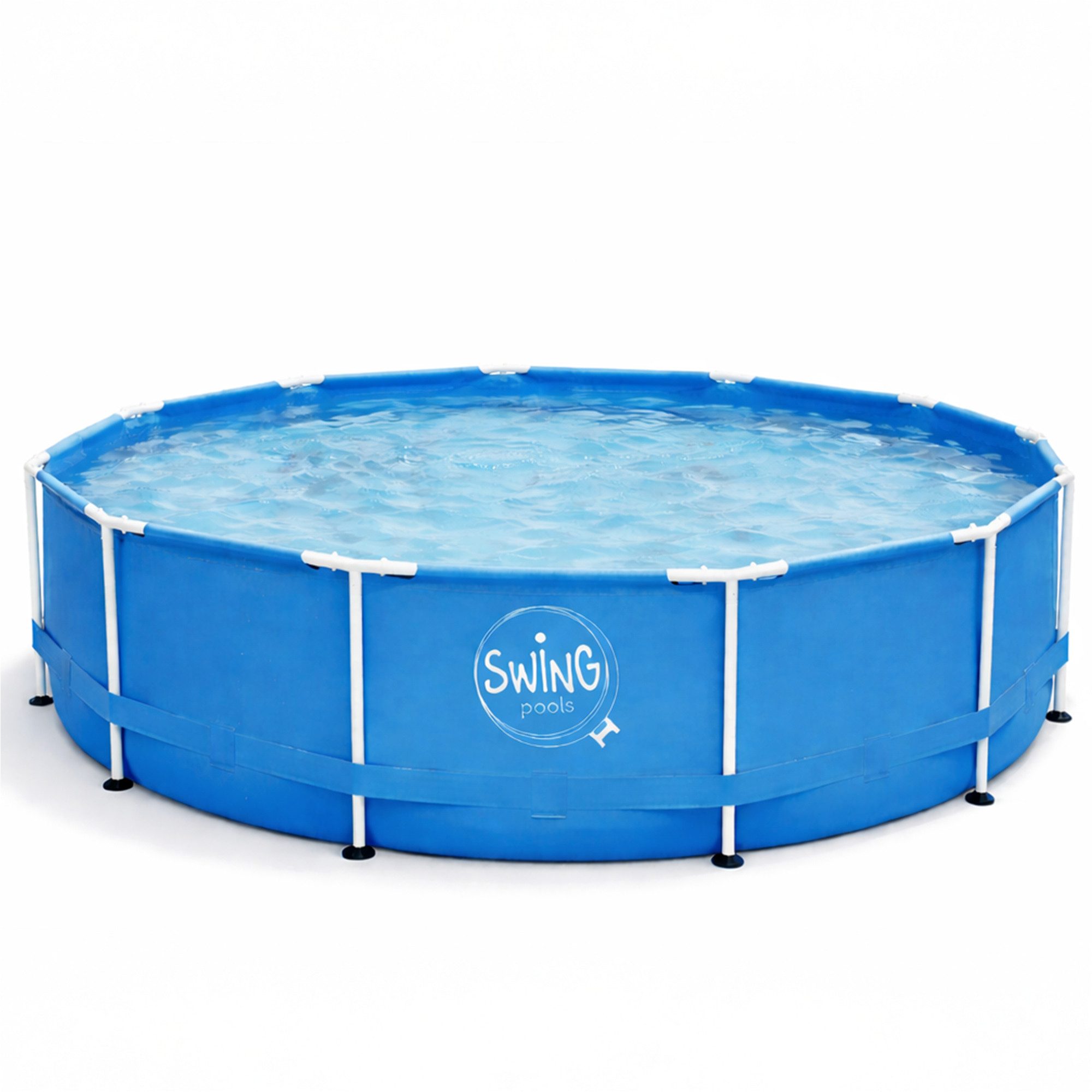 HAF Framepool Frame Pool Aufstellpool Schwimmbecken Blau rund 305 x 76 cm (Vollständiges Komplett Set mit Rahmen und Folie, Einfacher, schneller & unkomplizierter Aufbau), Lieferumfang OHNE Filter oder Pumpe