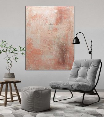 KUNSTLOFT Gemälde Rosige Aussichten 90x120 cm, Leinwandbild 100% HANDGEMALT Wandbild Wohnzimmer