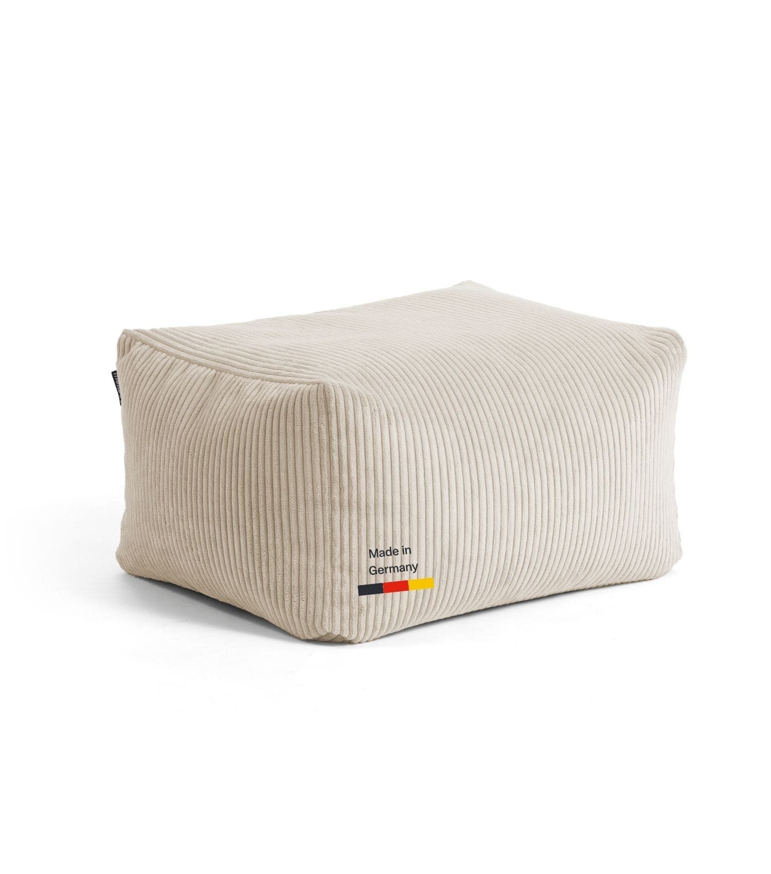 mokebo Pouf Cord Pouf 'Block' Hocker (aus Cordstoff), Made in Germany, Sitz-Hocker, Bodenkissen, Fußhocker eckig in Beige – Bild 2 von 5
