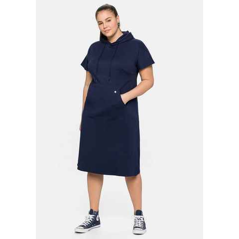 Sheego Shirtkleid Große Größen mit Kapuze und Kängurutasche