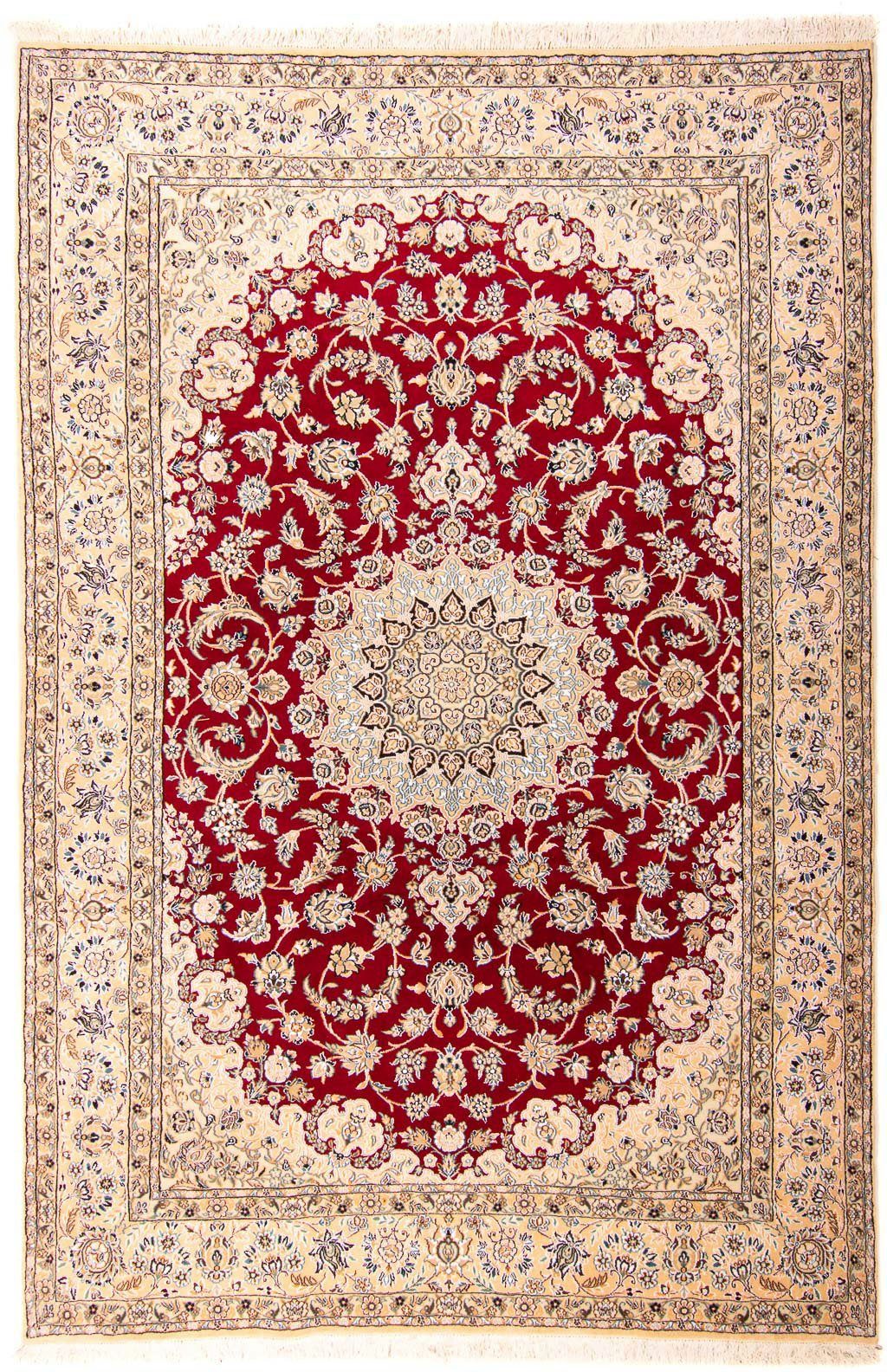 Orientteppich Perser - Nain mm, 306 10 - rechteckig, Einzelstück morgenland, x dunkelrot, mit Royal Zertifikat Wohnzimmer, 197 - Handgeknüpft, Höhe: cm 