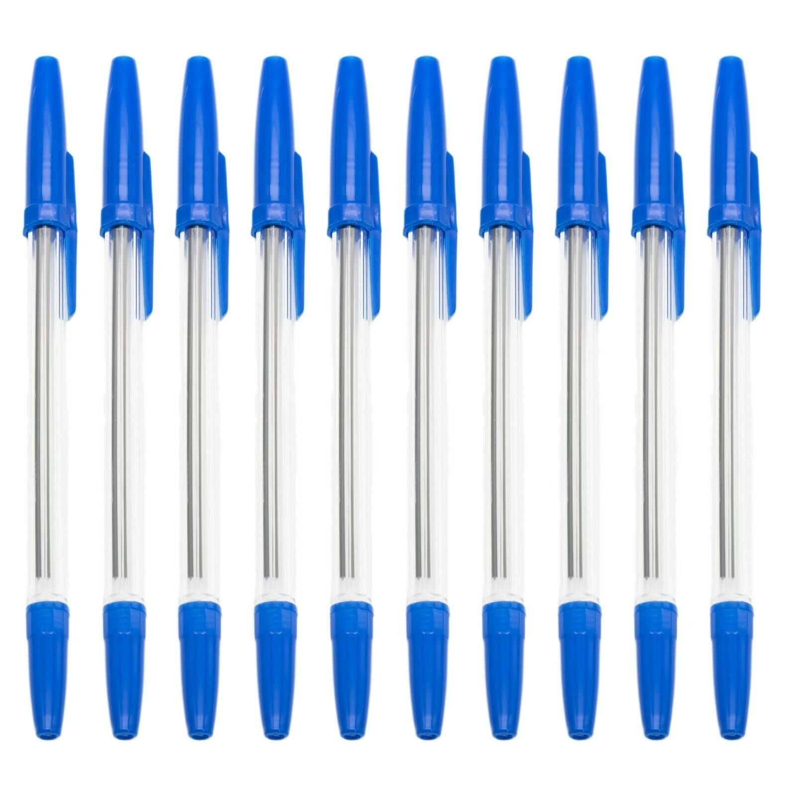 Osma Kugelschreiber 10-100 Kugelschreiber Kuli Schreibstift mit Kappe, (100-tlg), Stift, Schreiben, Blau, Schreiber
