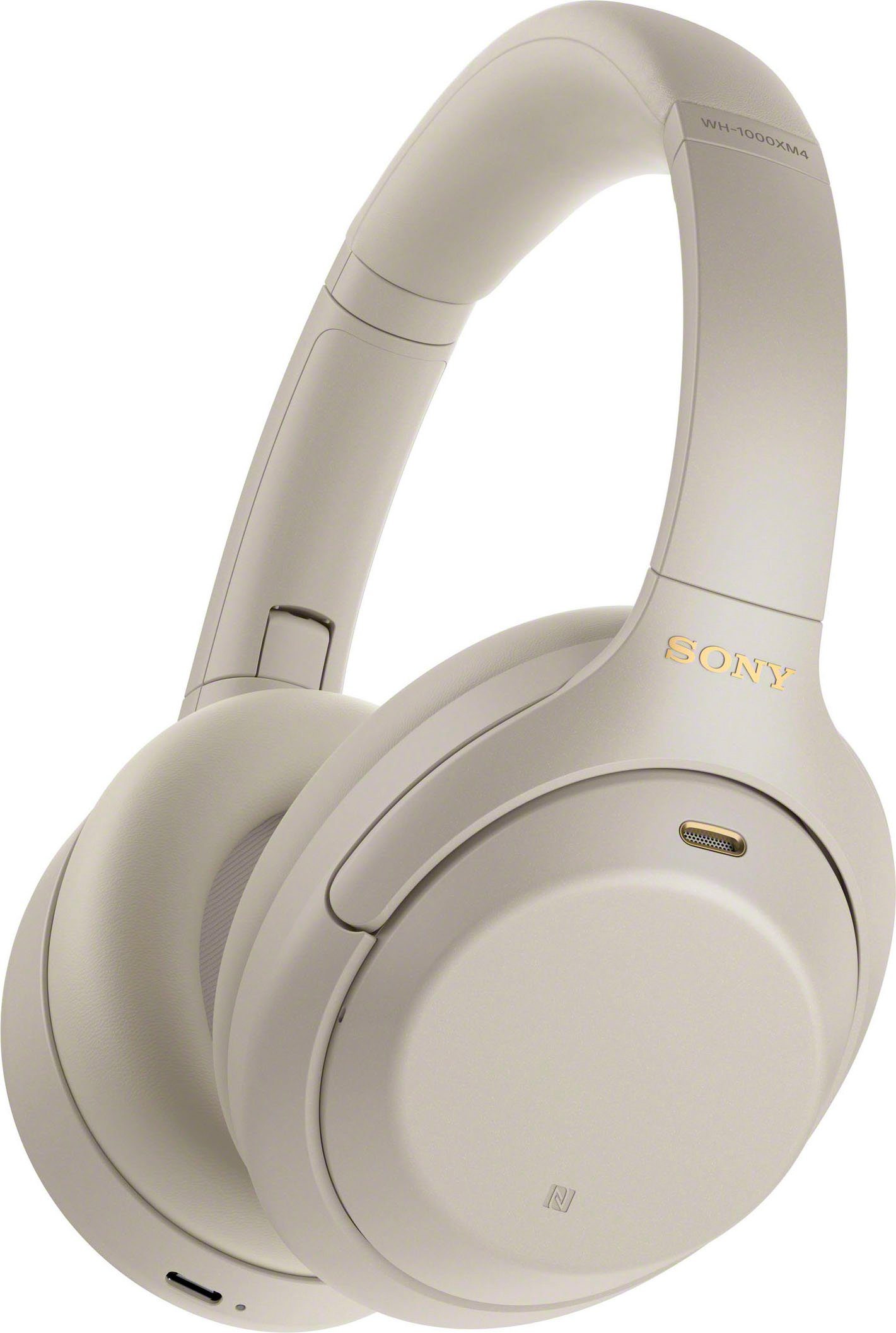 Sony WH-1000XM4 kabelloser Over-Ear-Kopfhörer (Noise-Cancelling, One-Touch Verbindung via NFC, Bluetooth, NFC, Touch Sensor, Schnellladefunktion) Silber | Over-Ear-Kopfhörer