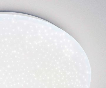 casa NOVA LED Deckenleuchte AGADIR PLUS, 1-flammig, Ø 57 cm, Weiß, Acryl, Anpassung der Farbtemperatur, Dimmfunktion, Memoryfunktion, LED fest integriert, Neutralweiß, Warmweiß, Tageslichtweiß, LED Deckenlampe, Sternenhimmelfunktion
