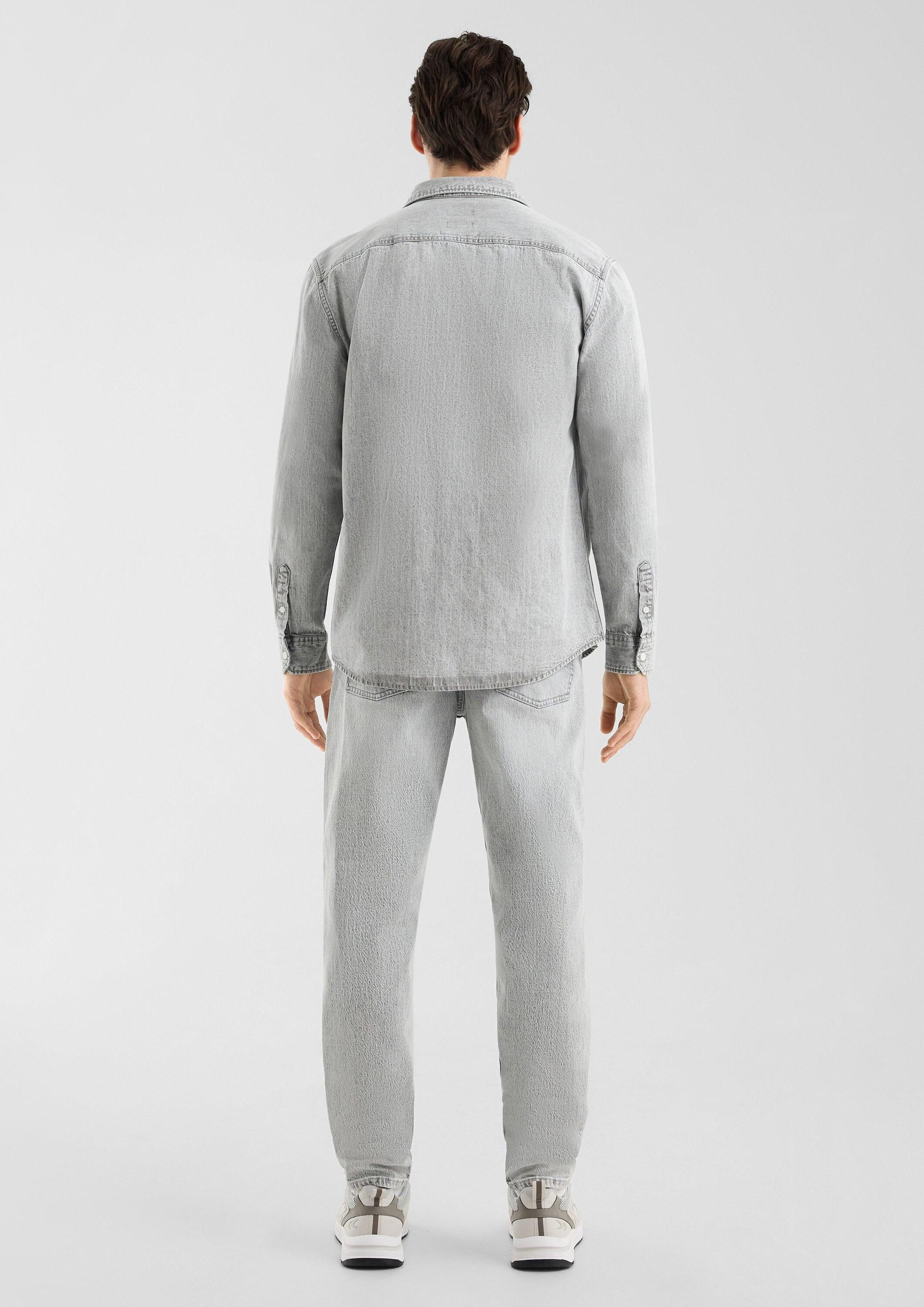 QS Hemdjacke Hemd Regular Fit: Denim-Hemd