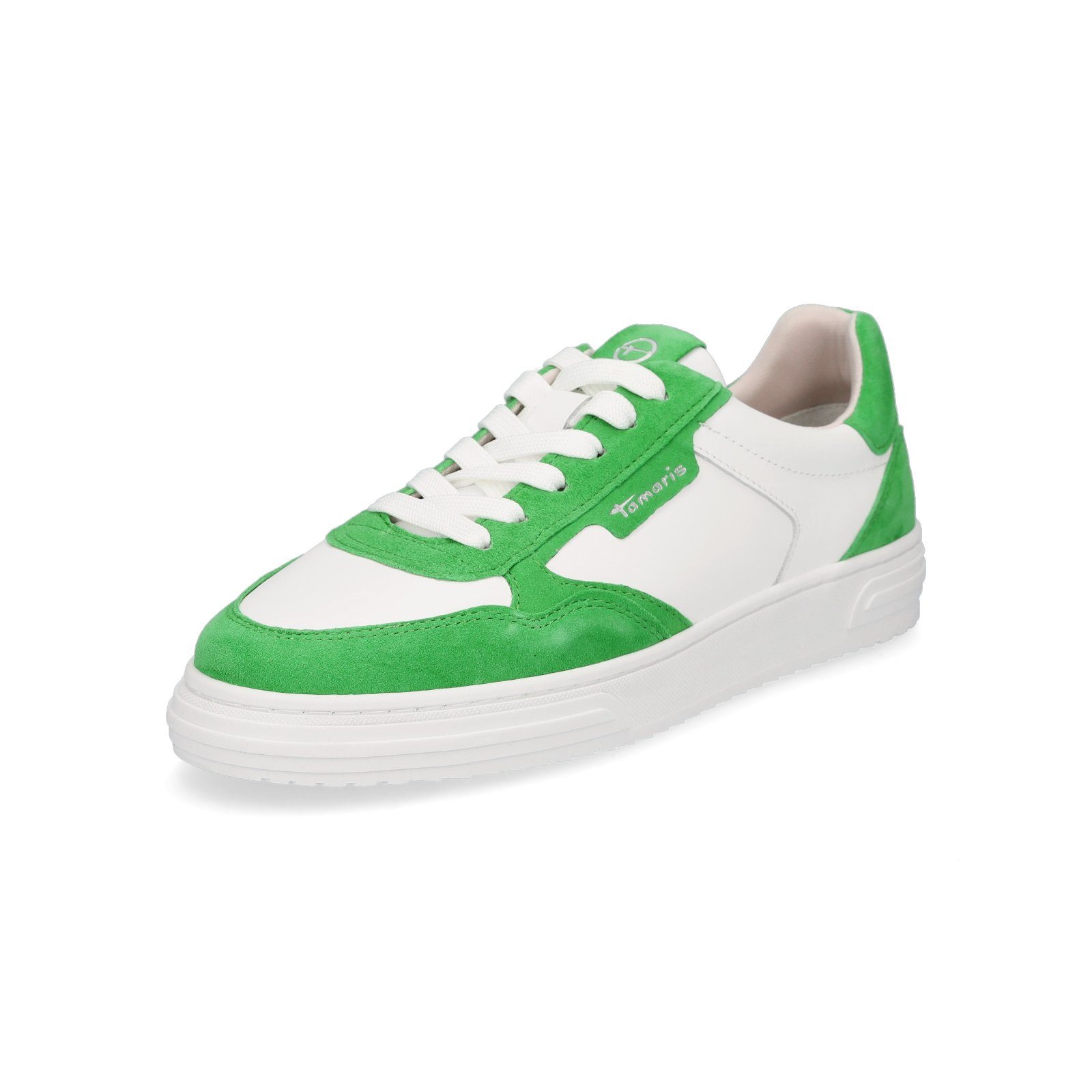 Tamaris Damen Sneaker weiß grün Sneaker