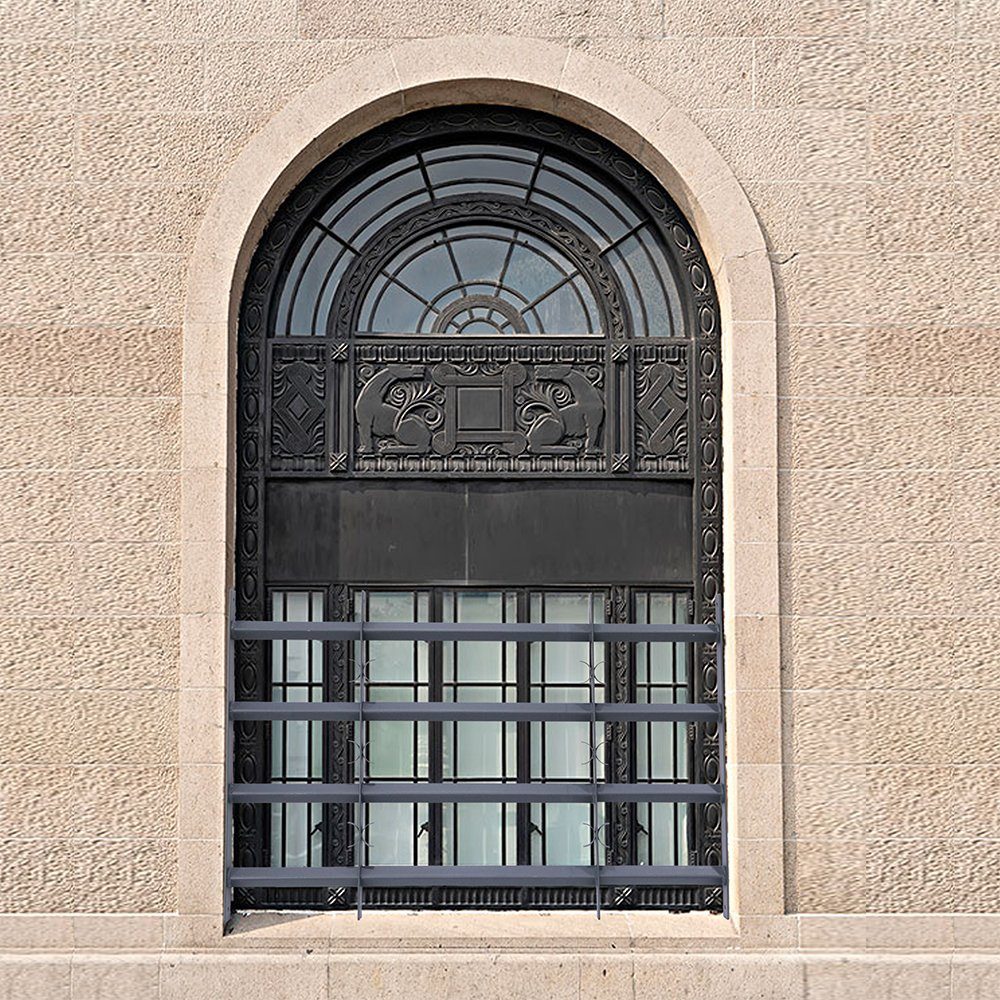 Melko Fenster Balkongeländer Vollständig Silber, Stahl (Stück), verschweißt Geländer Sicherheitsgitter Fenster Balkon