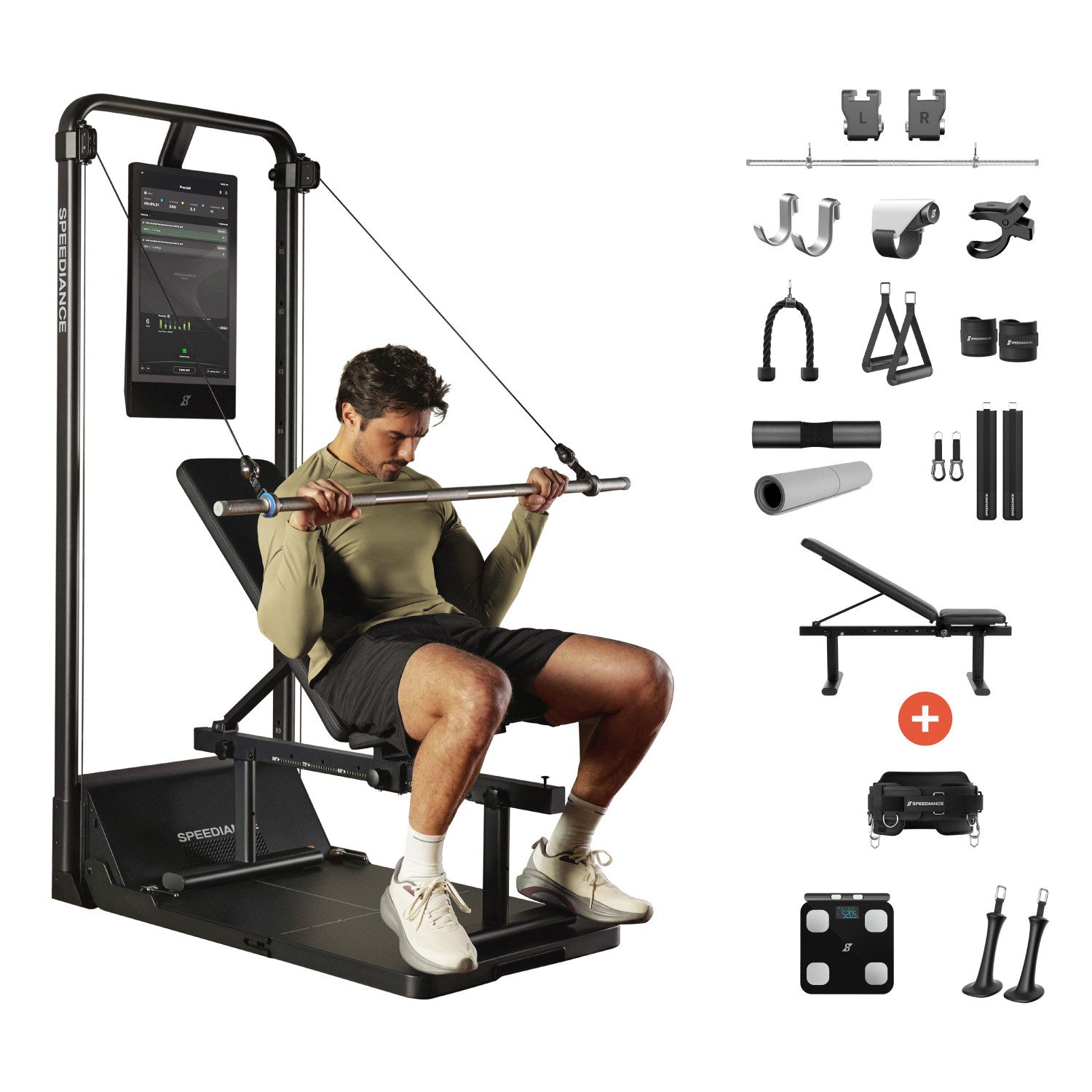 SPEEDIANCE Kraftstation Gym Monster 2, verbessertes KI-gesteuertes All-in-One Home Gym, Ganzkörper-Krafttraining Fitnessgeräte