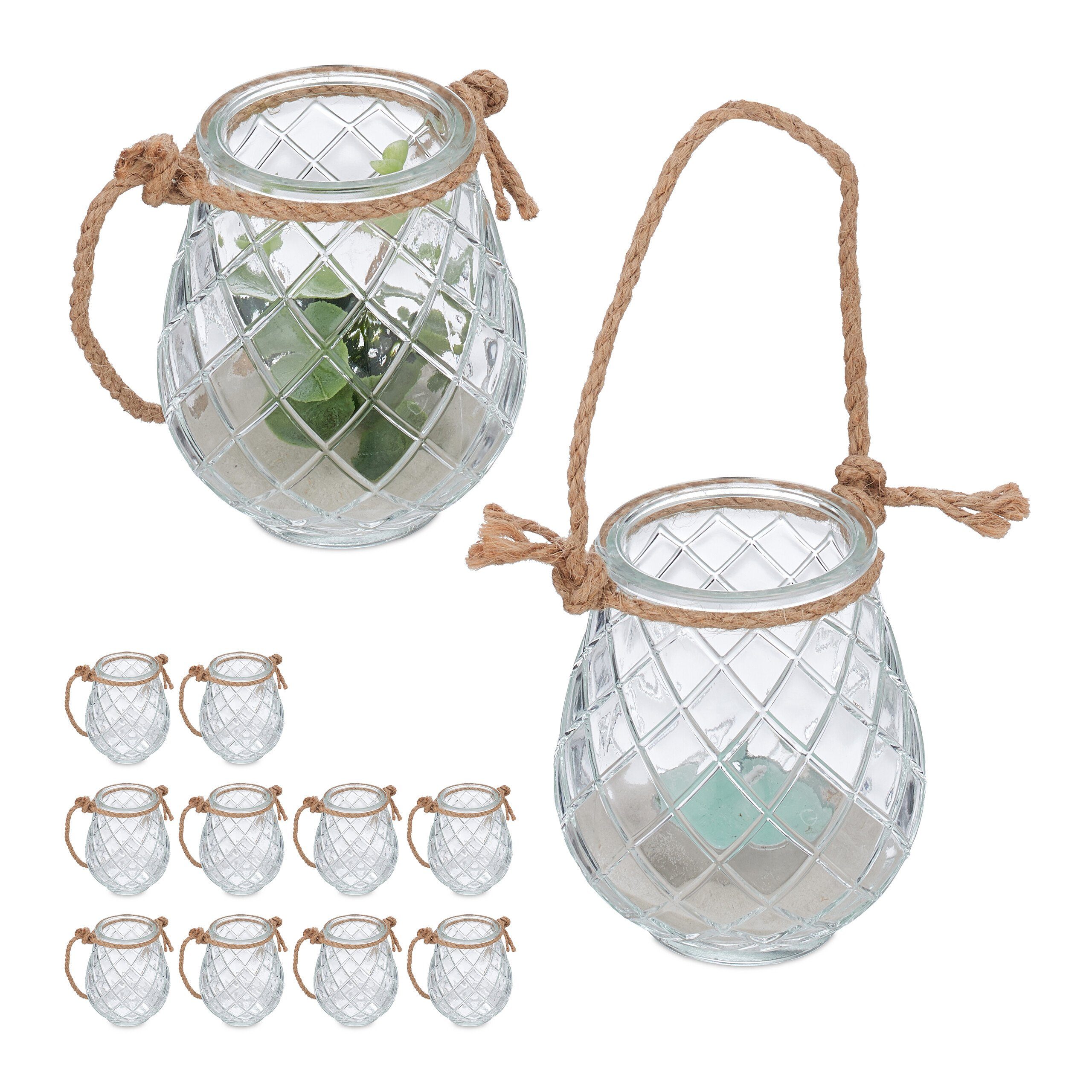 relaxdays Windlicht Transparentes Windlicht im 12er Set günstig online kaufen