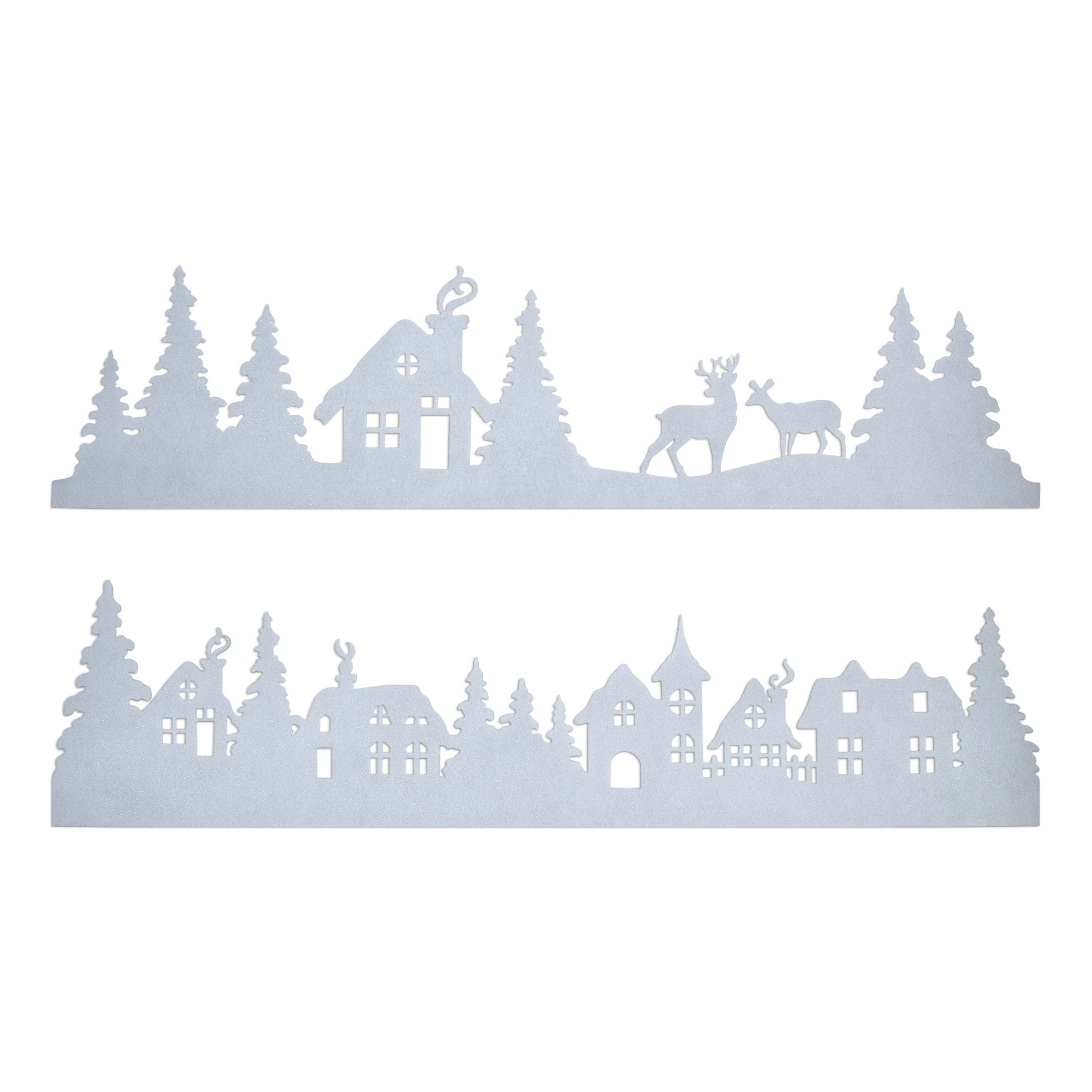 Spetebo Fensterbild Winterlandschaft aus Filz 2er günstig online kaufen