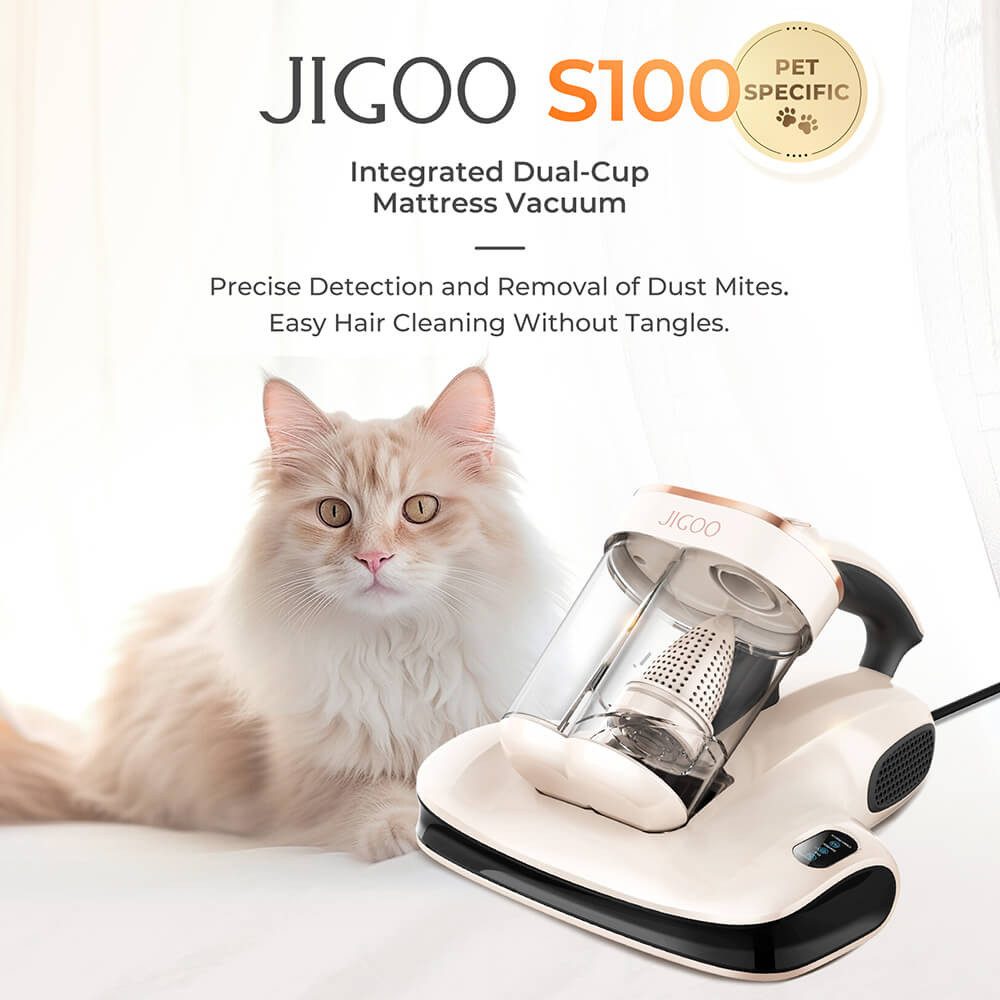 Jigoo Matratzenreinigungsgerät S100, 350 W, UV-C Light, 350 W Leistung, 12 kPa starke Saugkraft