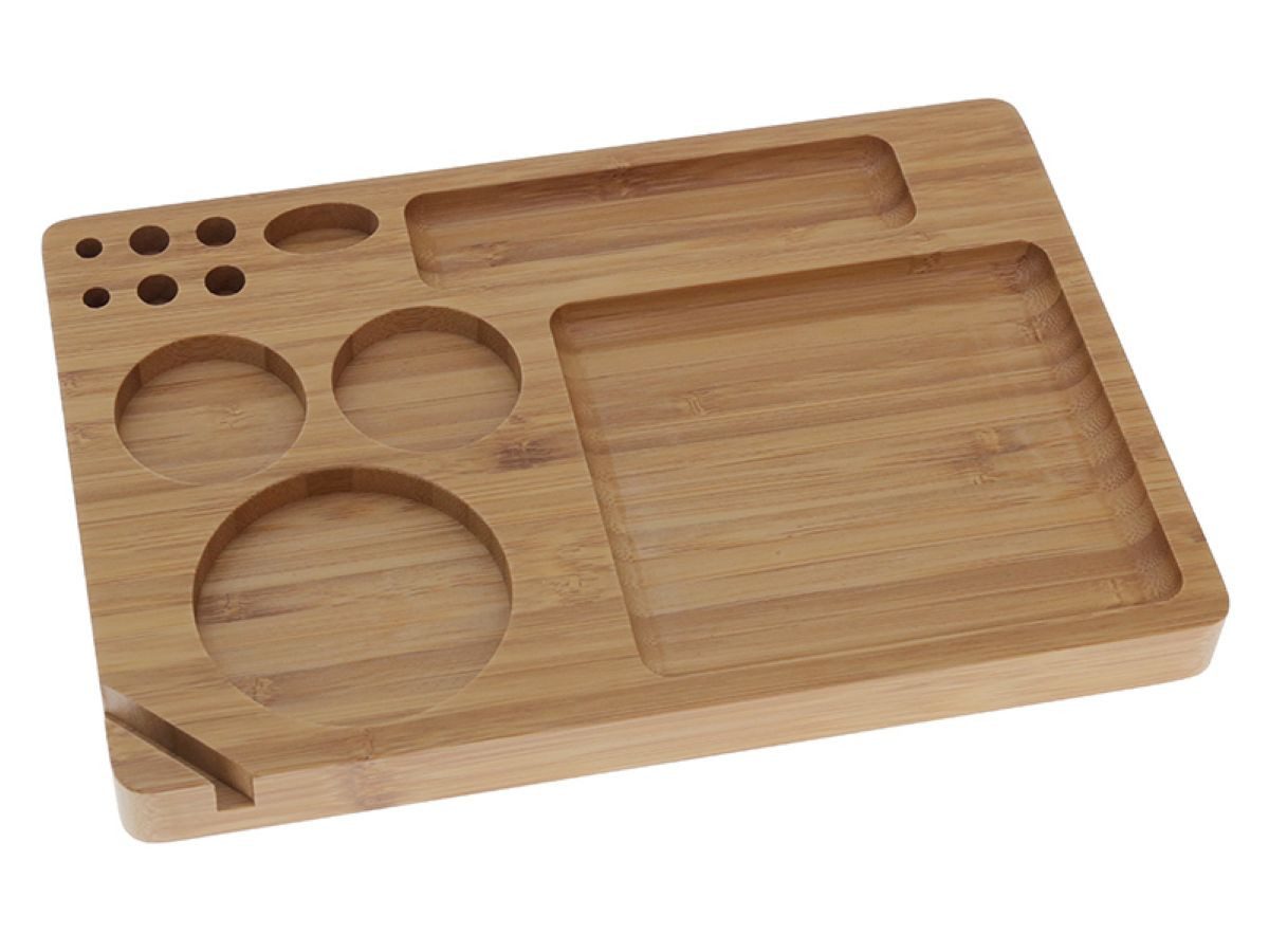 meytrade Tablett Rolling Tray Drehunterlage aus Holz, Holz, für alle Selberdreher